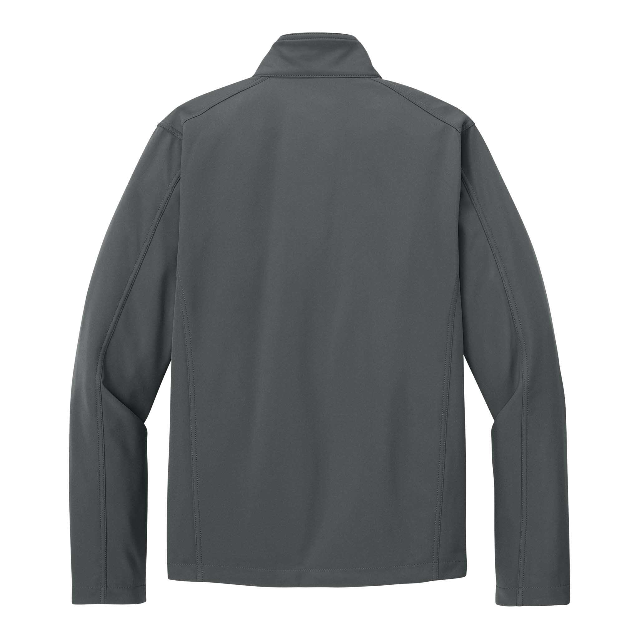 Port Authority J317 custom jacket in deep smoke, back view