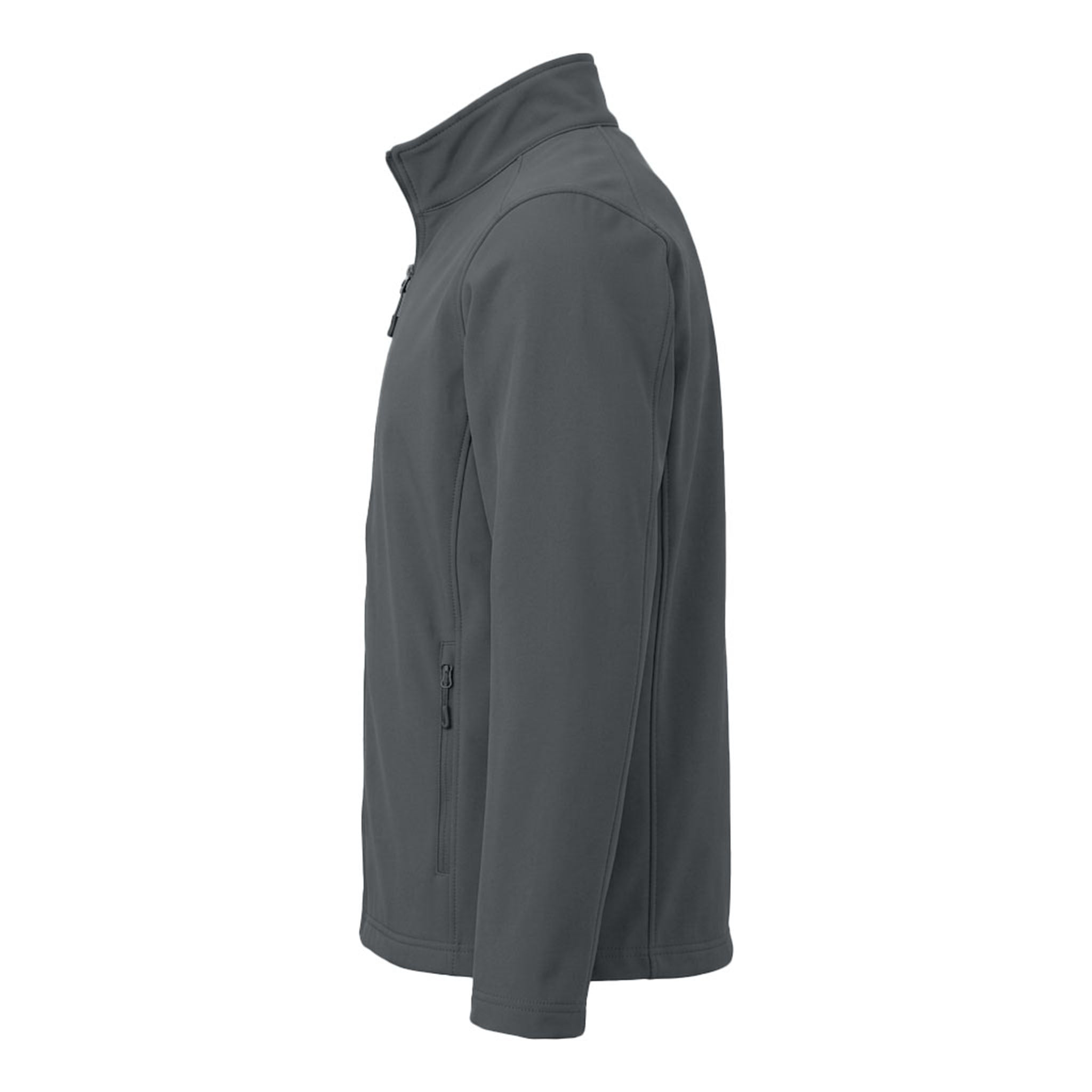 Port Authority J317 custom jacket in deep smoke, left side view