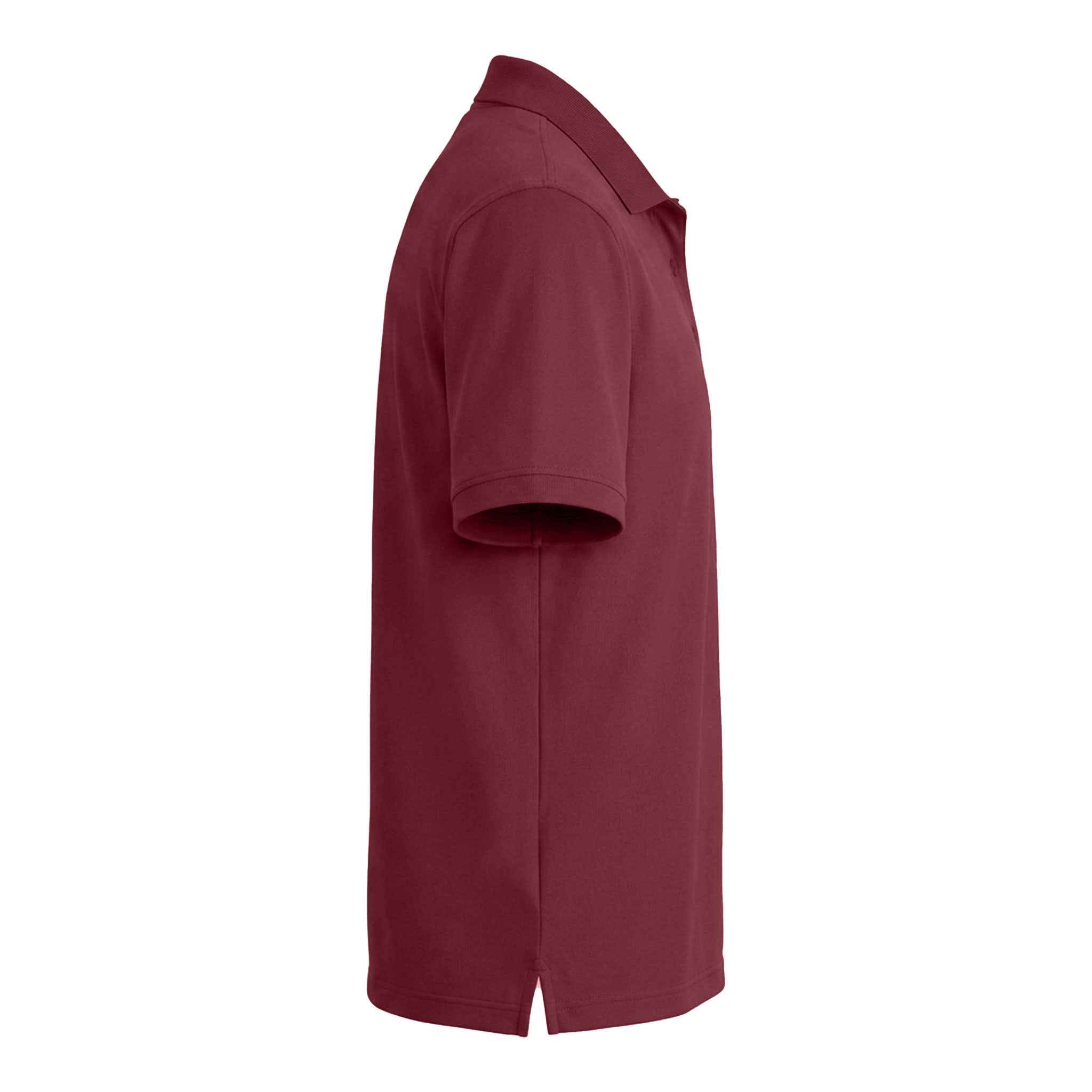 Port Authority K110 custom polo in burgundy, right side view