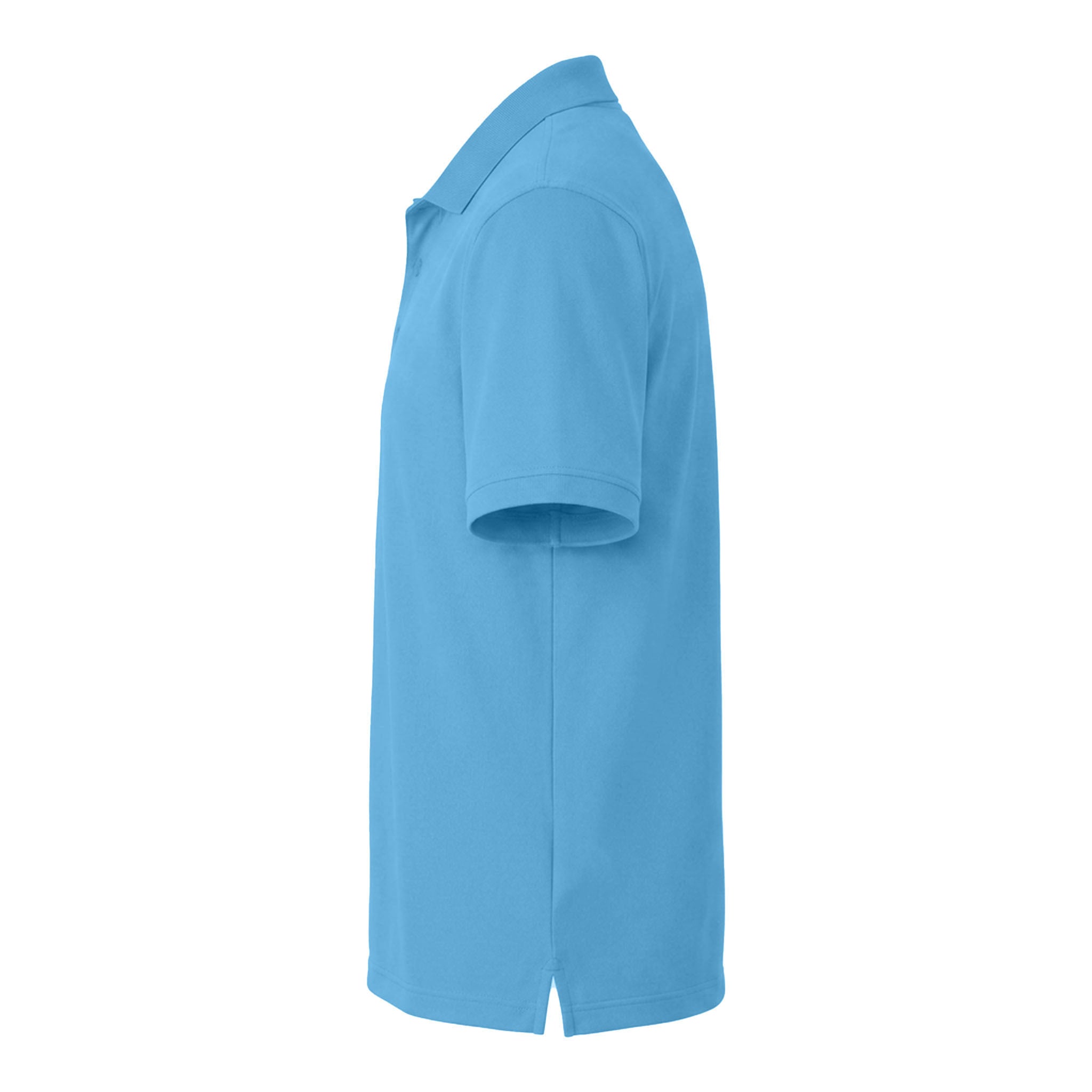 Port Authority K110 custom polo in carolina blue, left side view