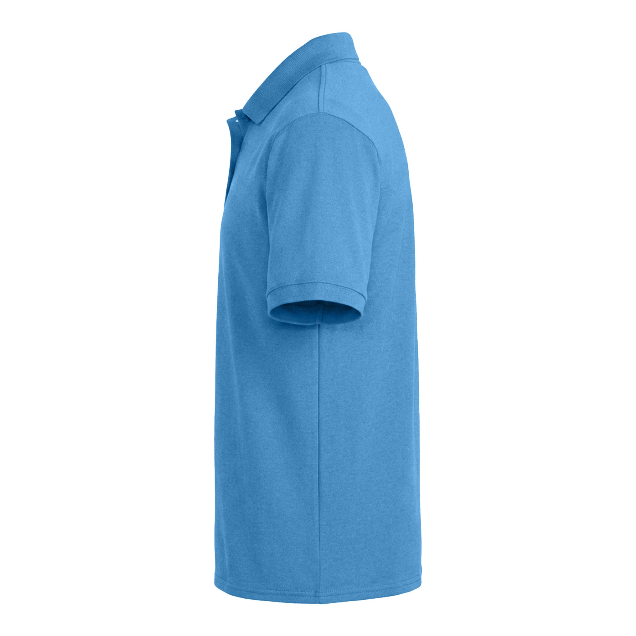 Port & Co KP55 custom polo in aquatic blue, left side view