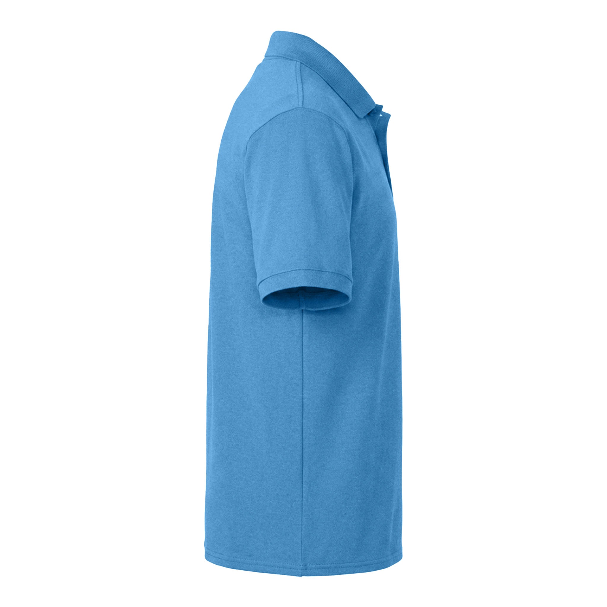 Port & Co KP55 custom polo in aquatic blue, right side view