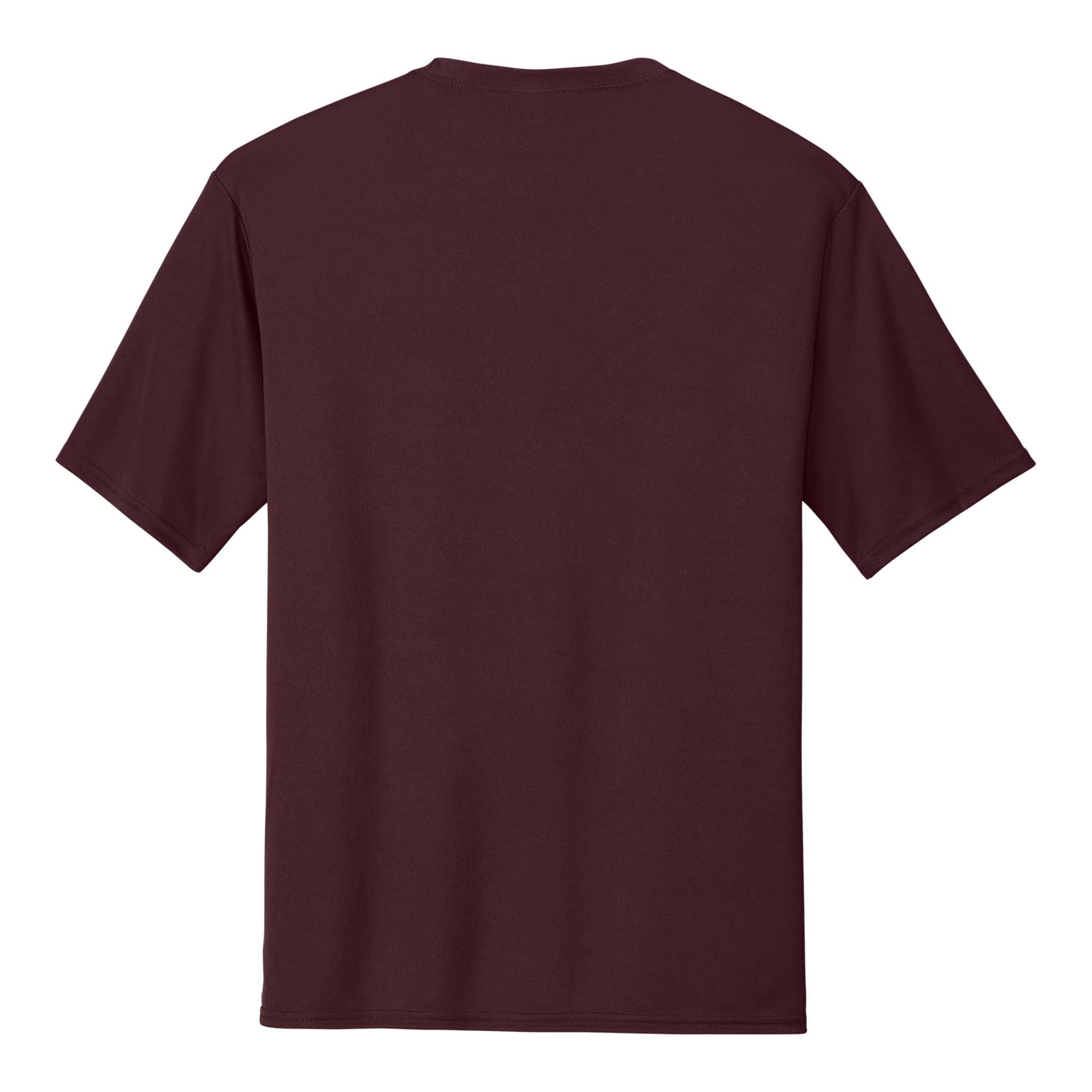 Port & Co PC380 custom short sleeve t-shirt in athletic maroon, back view