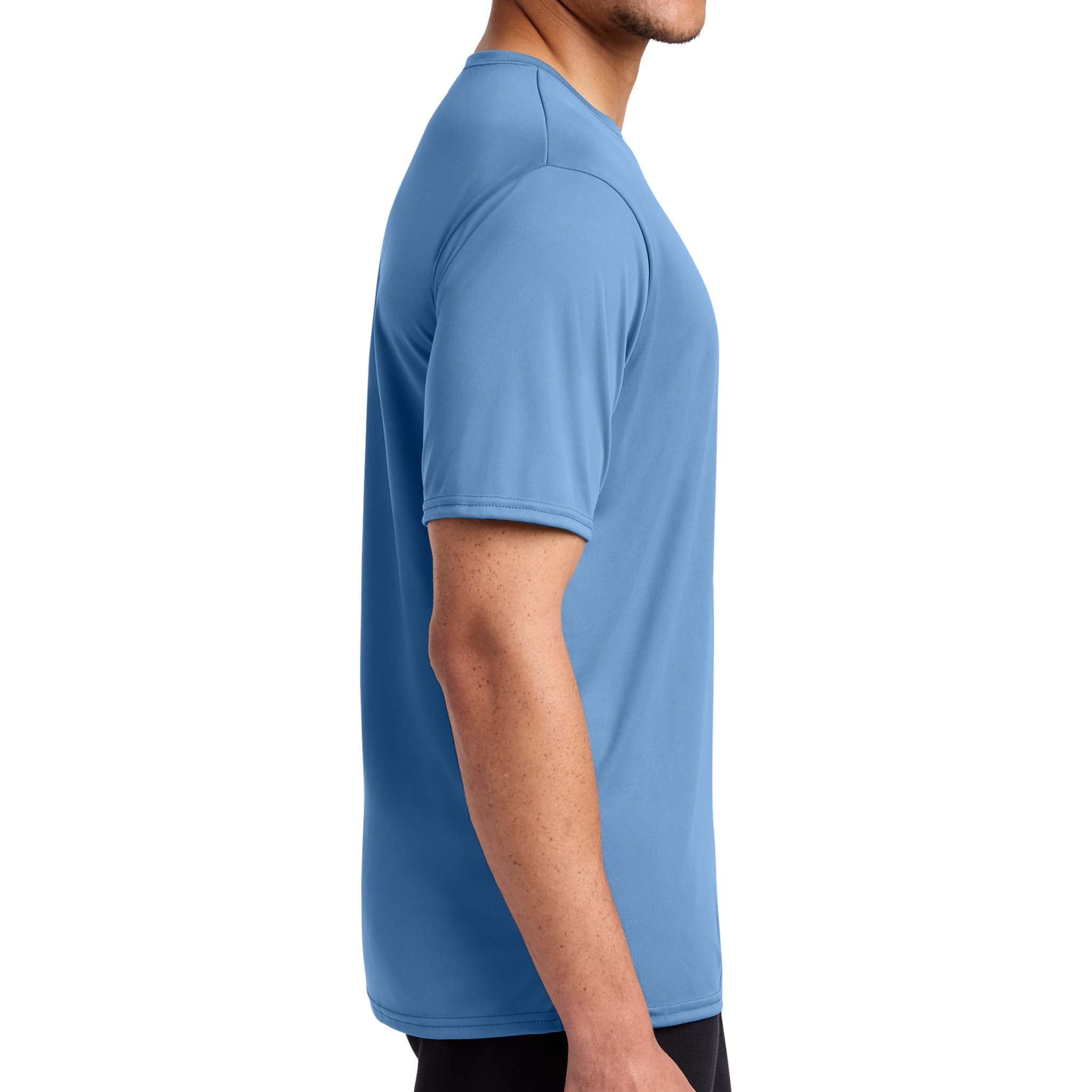 Port & Co PC380 custom short sleeve t-shirt in carolina blue, right side view