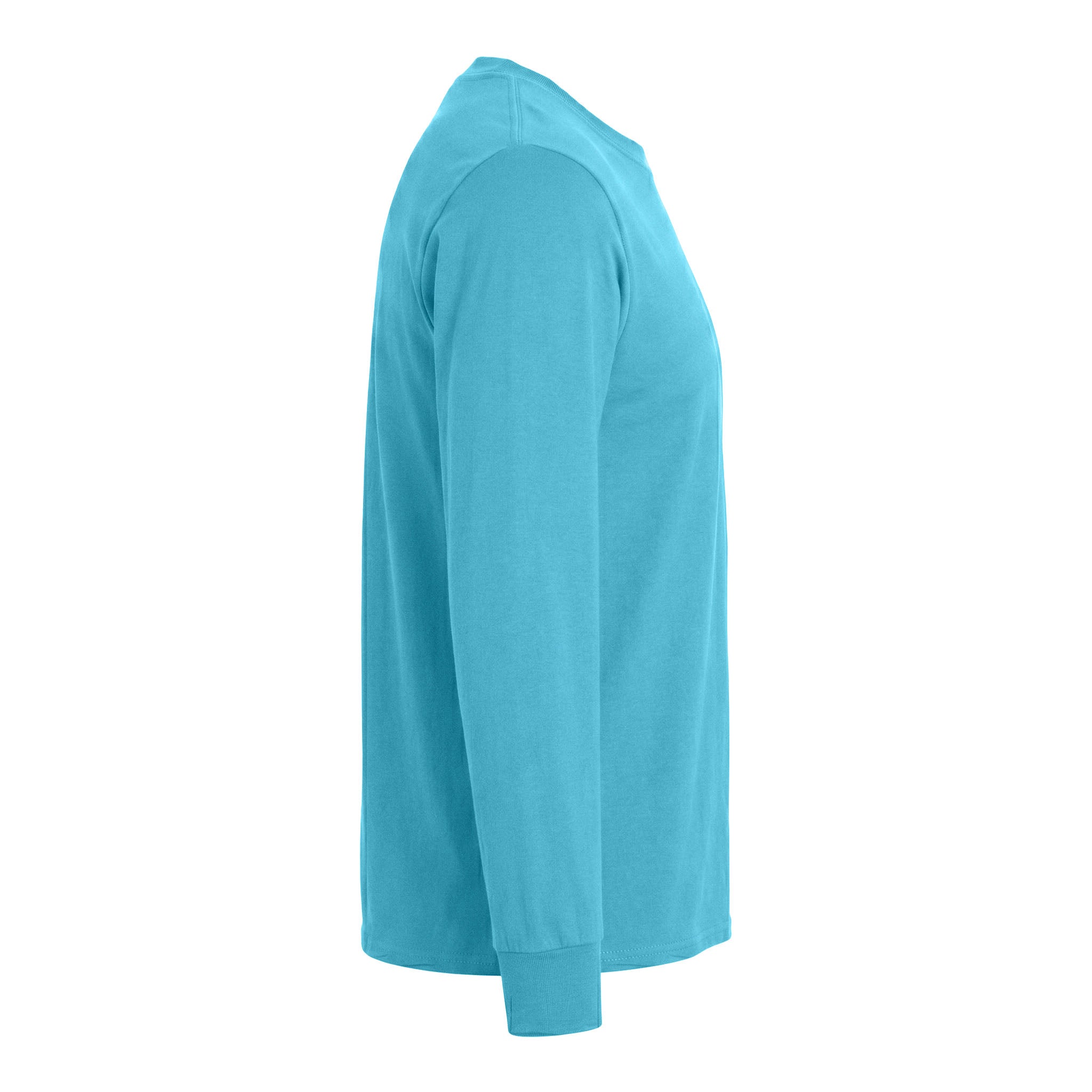 Port & Co PC54LS custom long sleeve t-shirt in aquatic blue, right side view
