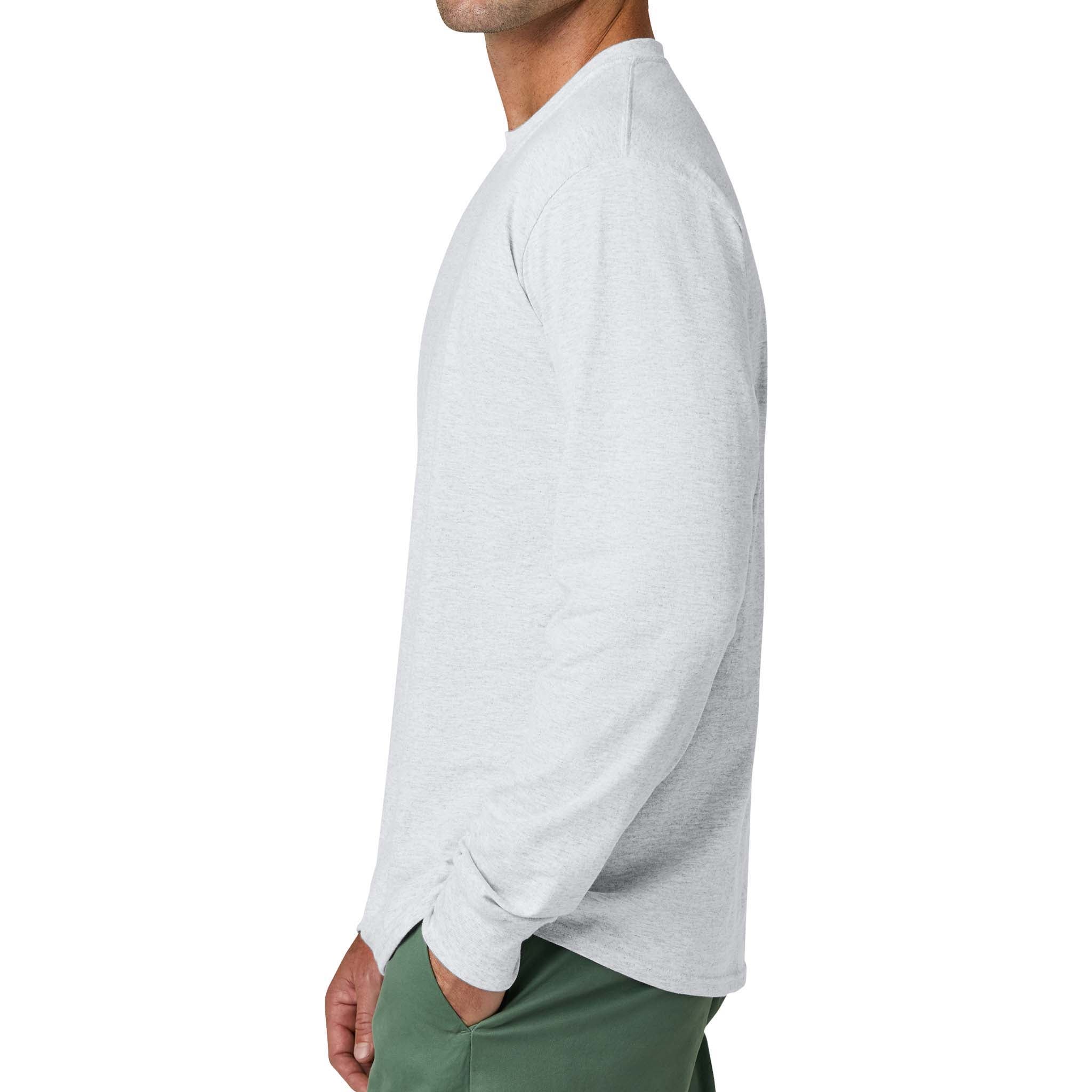 Port & Co PC54LS custom long sleeve t-shirt in ash, left side view