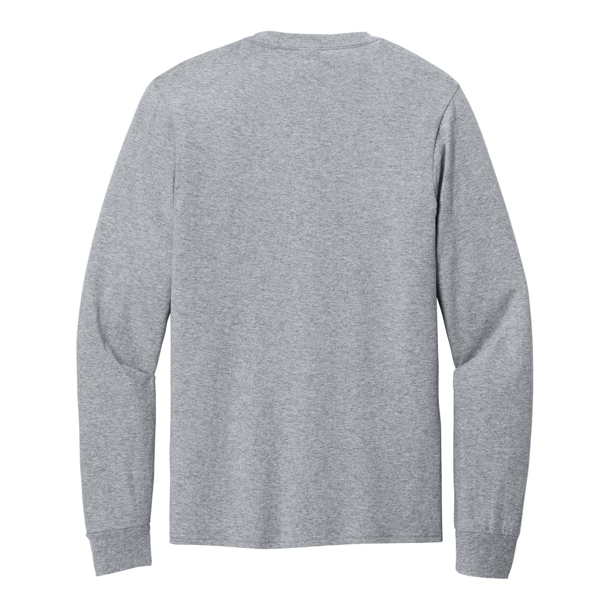 Port & Co PC54LS custom long sleeve t-shirt in athletic heather, back view