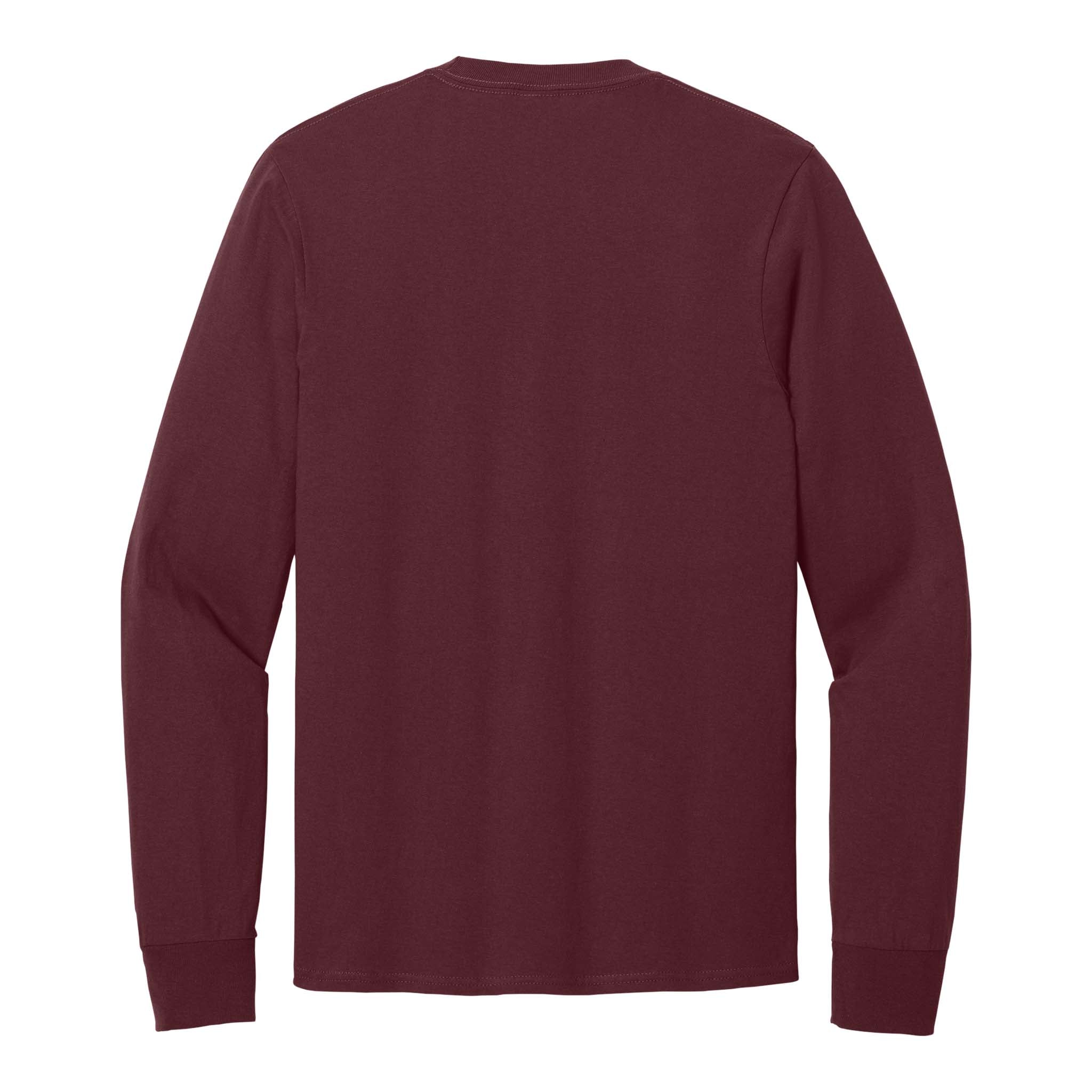 Port & Co PC54LS custom long sleeve t-shirt in athletic maroon, back view