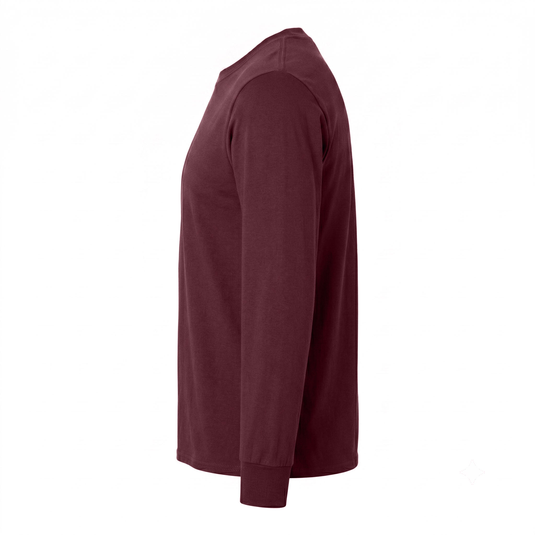 Port & Co PC54LS custom long sleeve t-shirt in athletic maroon, left side view