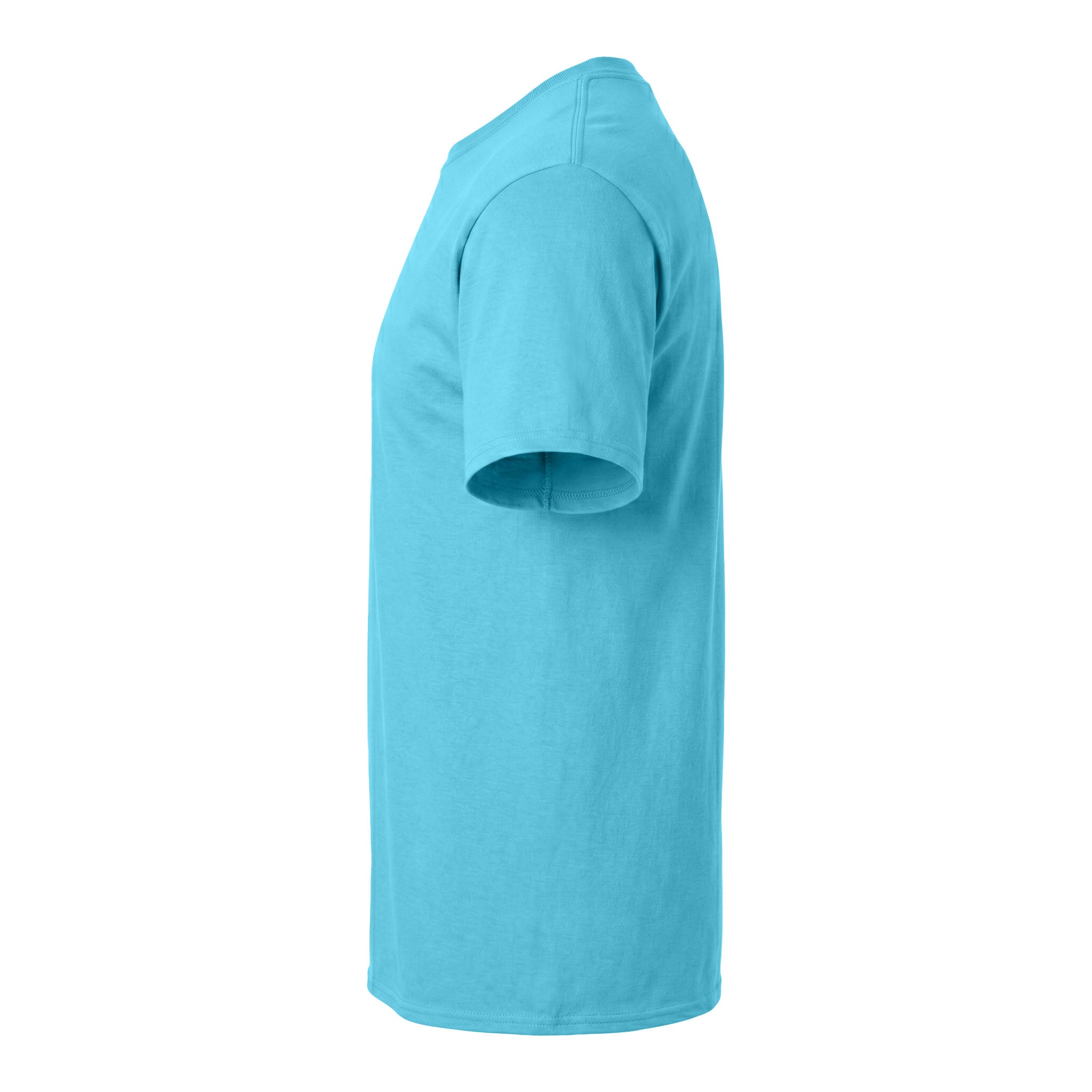 Port & Co PC54 custom short sleeve t-shirt in aquatic blue, left side view