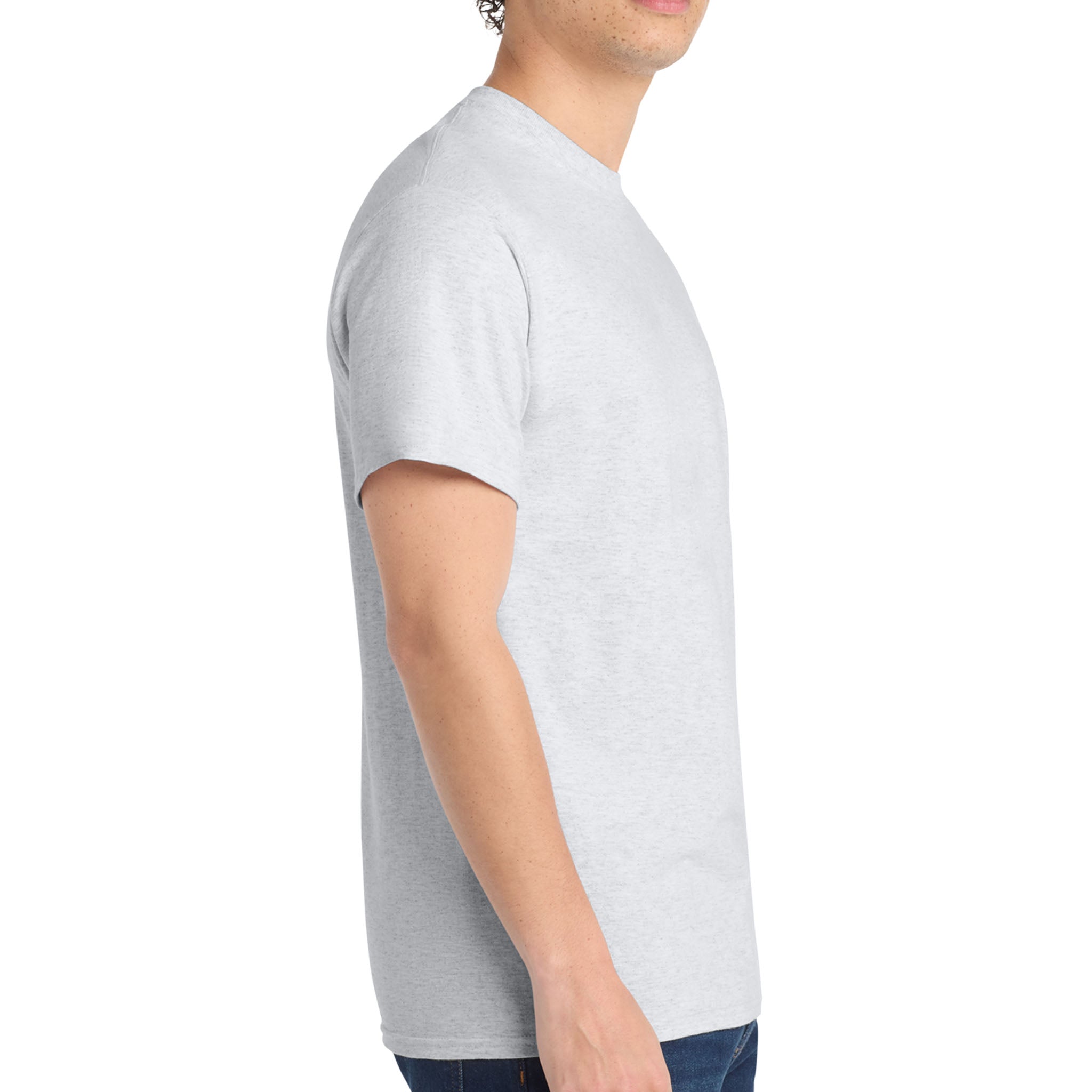 Port & Co PC54 custom short sleeve t-shirt in ash, right side view