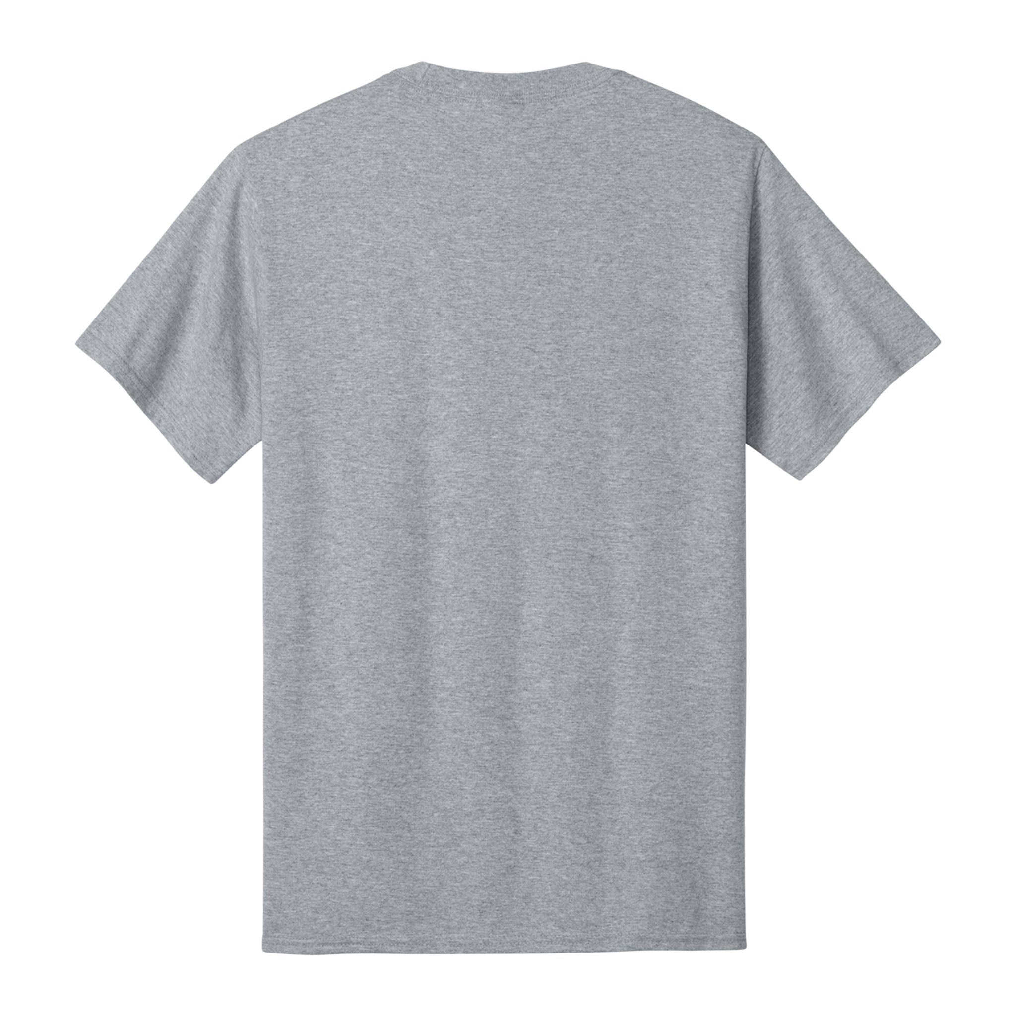 Port & Co PC54 custom short sleeve t-shirt in athletic heather, back view