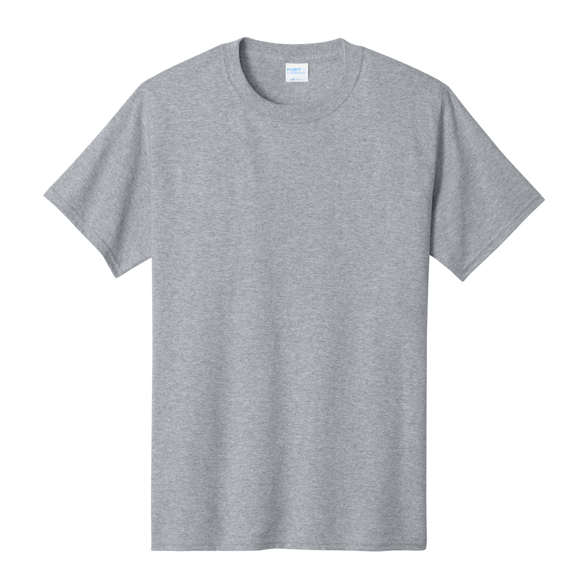 Port & Co PC54 custom short sleeve t-shirt in athletic heather, front view