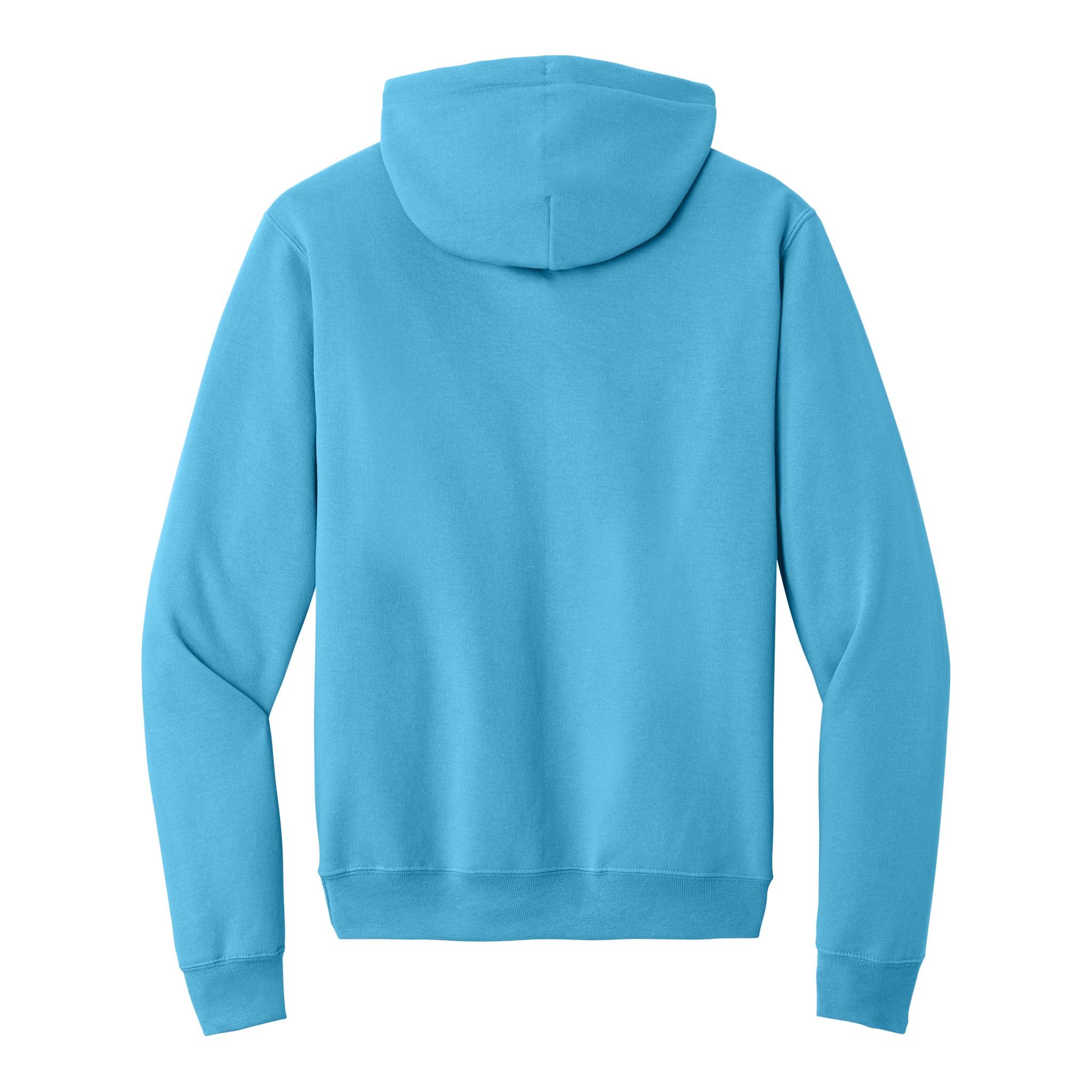 Port & Co PC78H custom hoodie in aquatic blue, back view