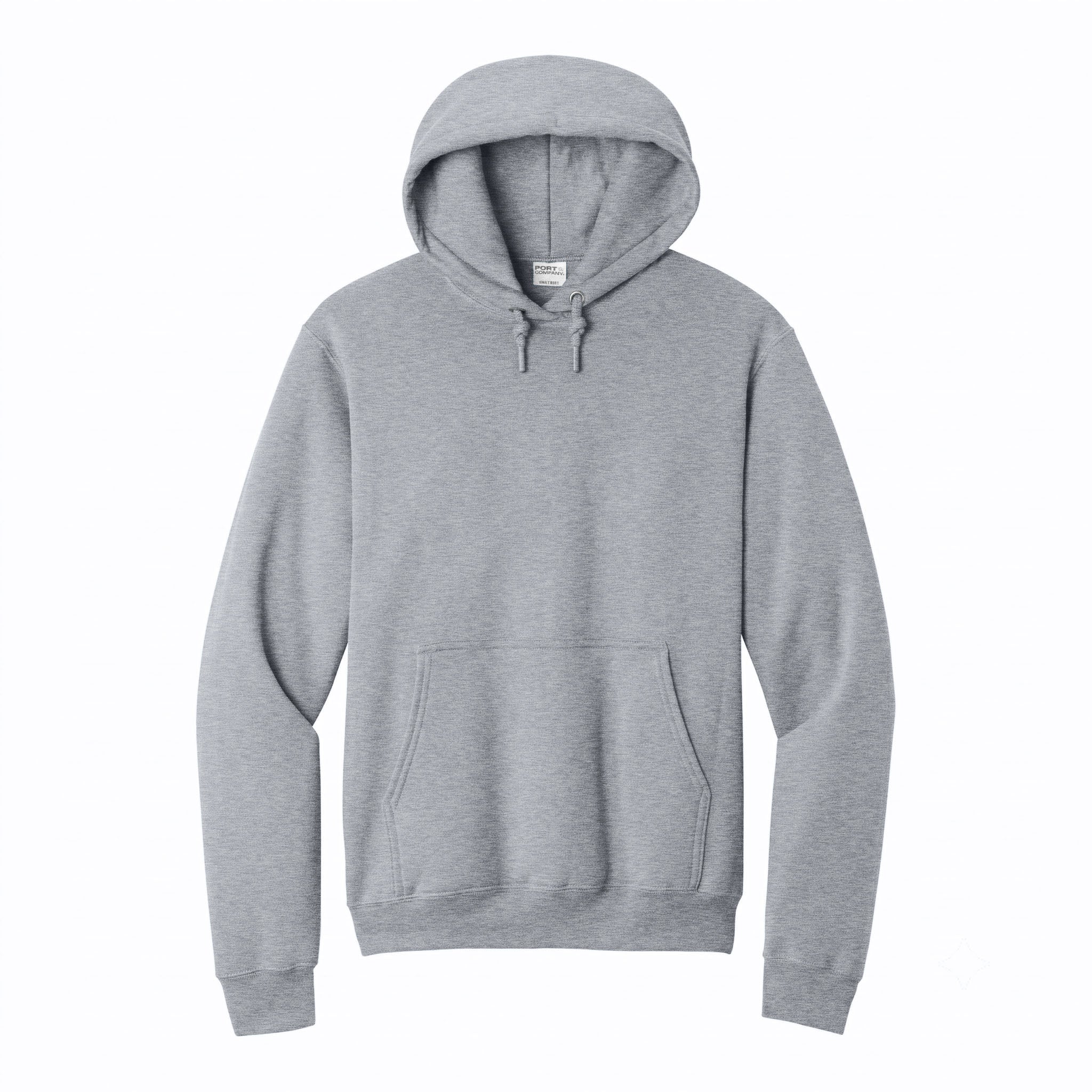 Port & Co PC78H custom hoodie in athletic heather, front view