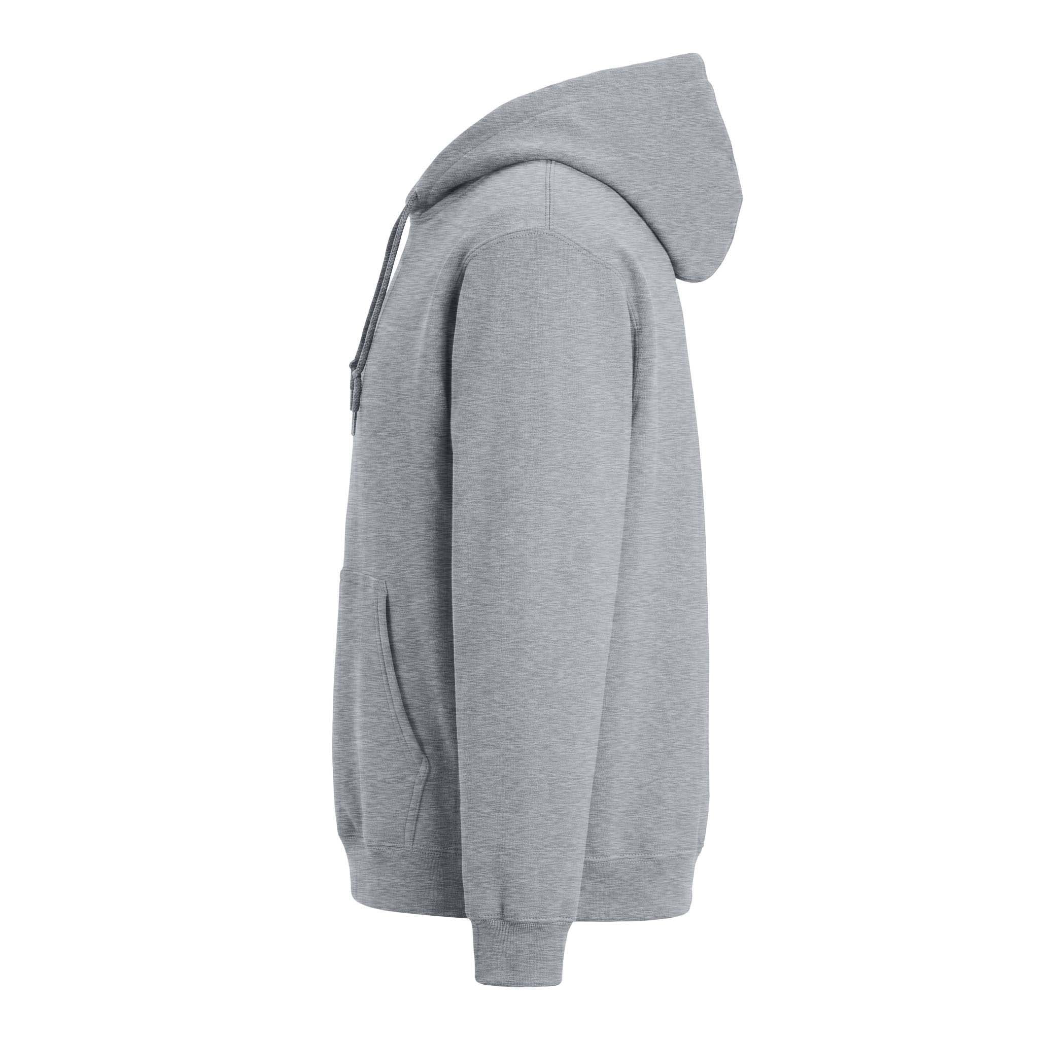Port & Co PC78H custom hoodie in athletic heather, left side view