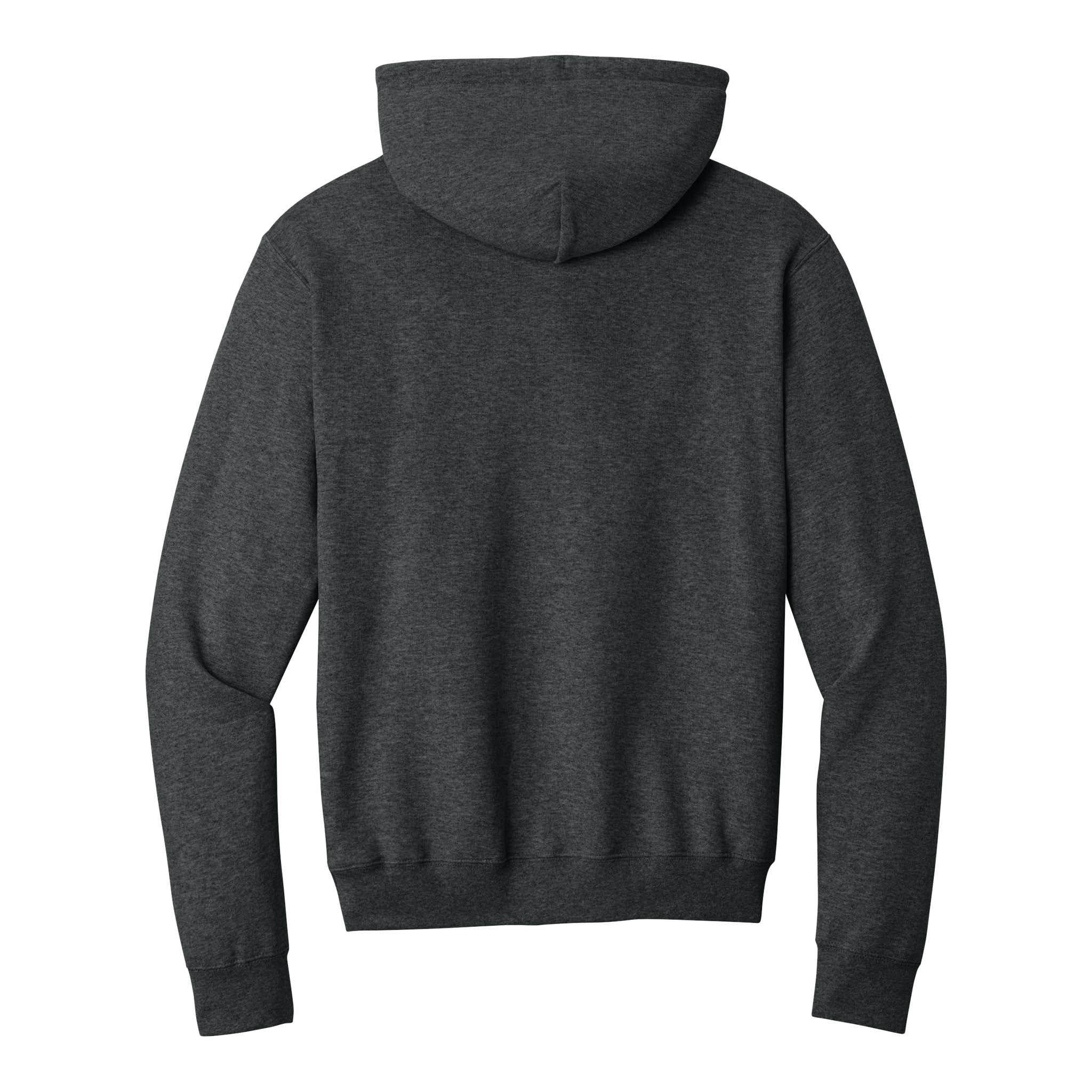 Port & Co PC78H custom hoodie in black heather, back view