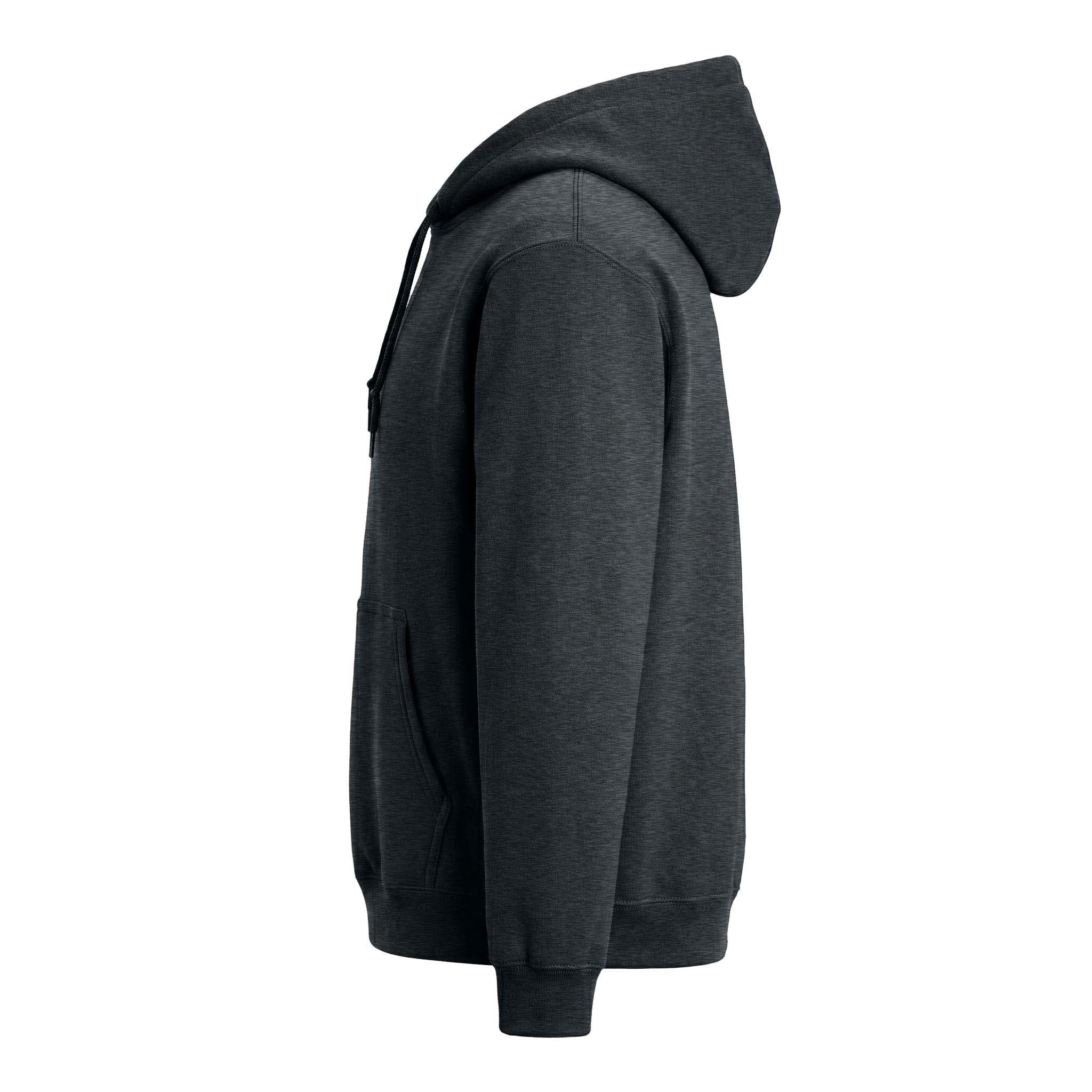 Port & Co PC78H custom hoodie in black heather, left side view