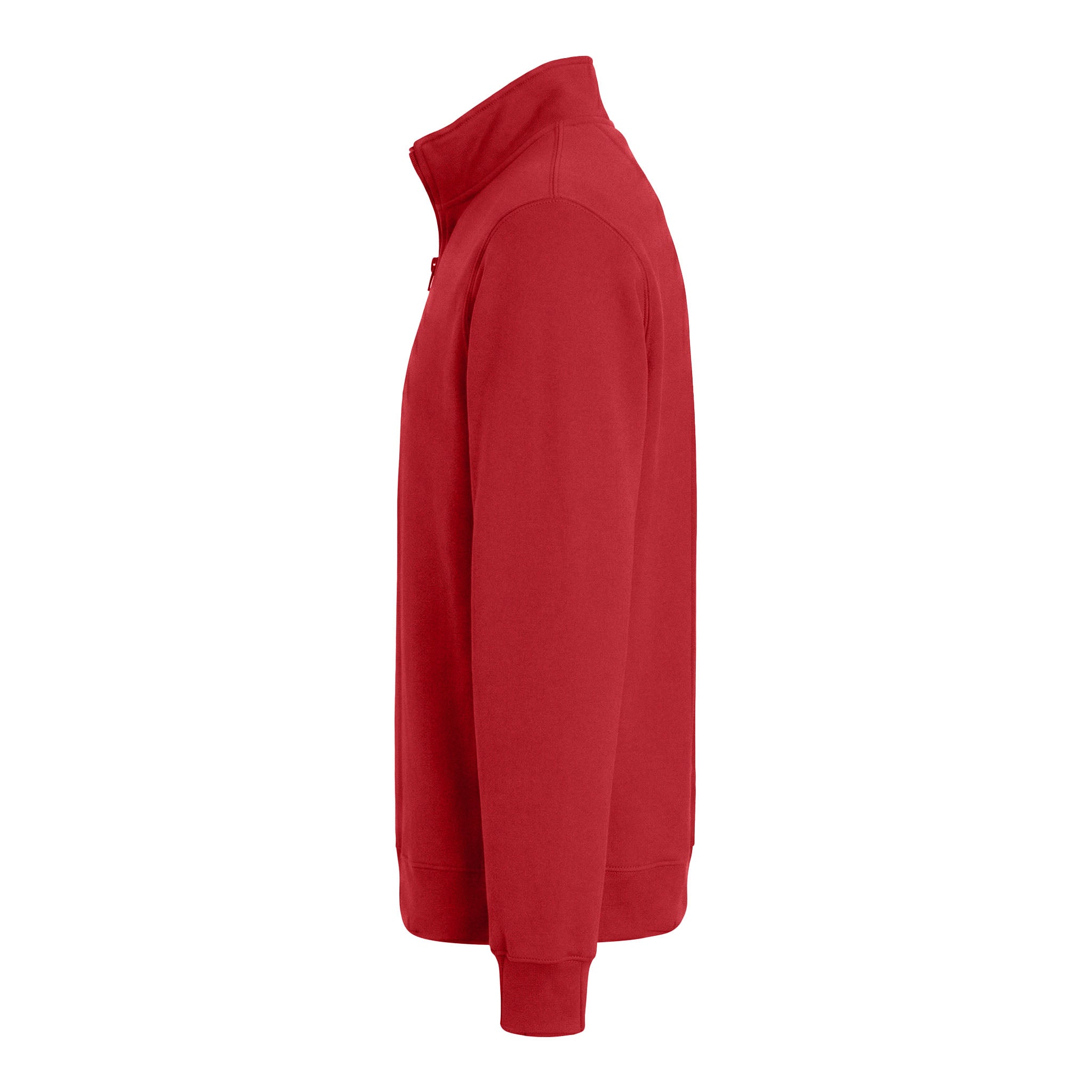 Port & Co PC850Q custom quarter-zip in bright red, left side view