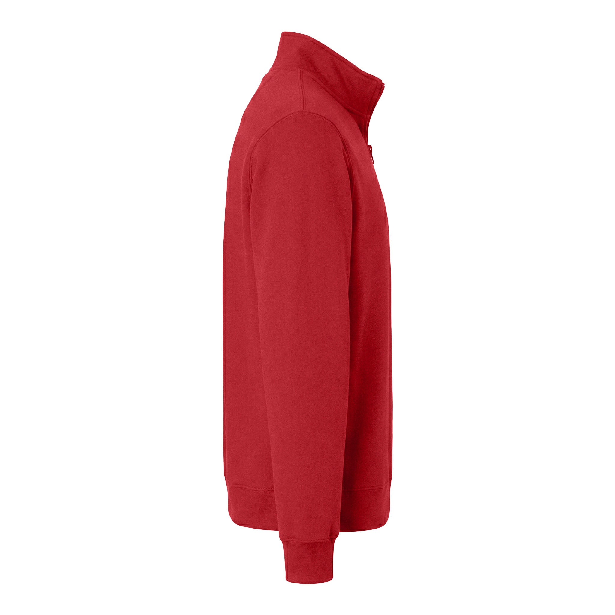 Port & Co PC850Q custom quarter-zip in bright red, right side view