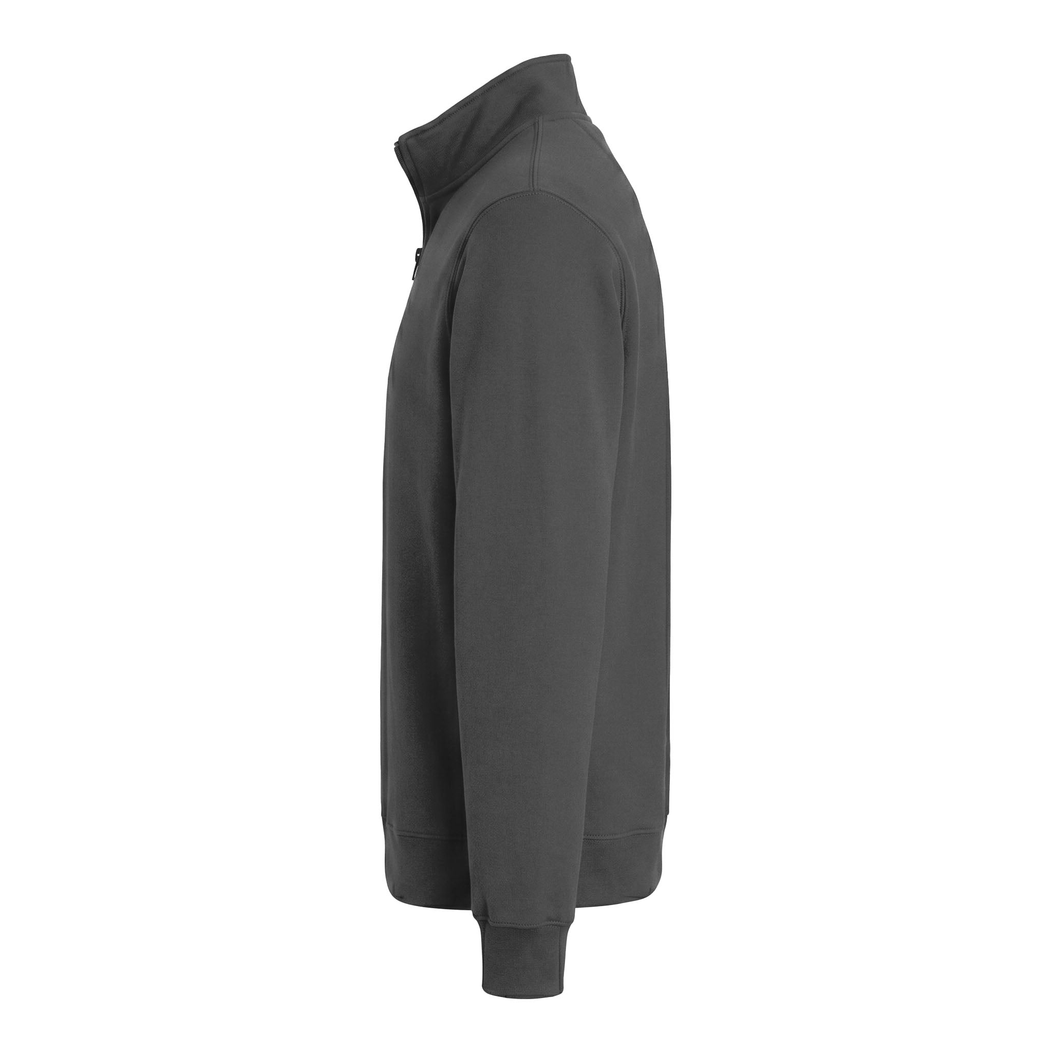 Port & Co PC850Q custom quarter-zip in charcoal, left side view