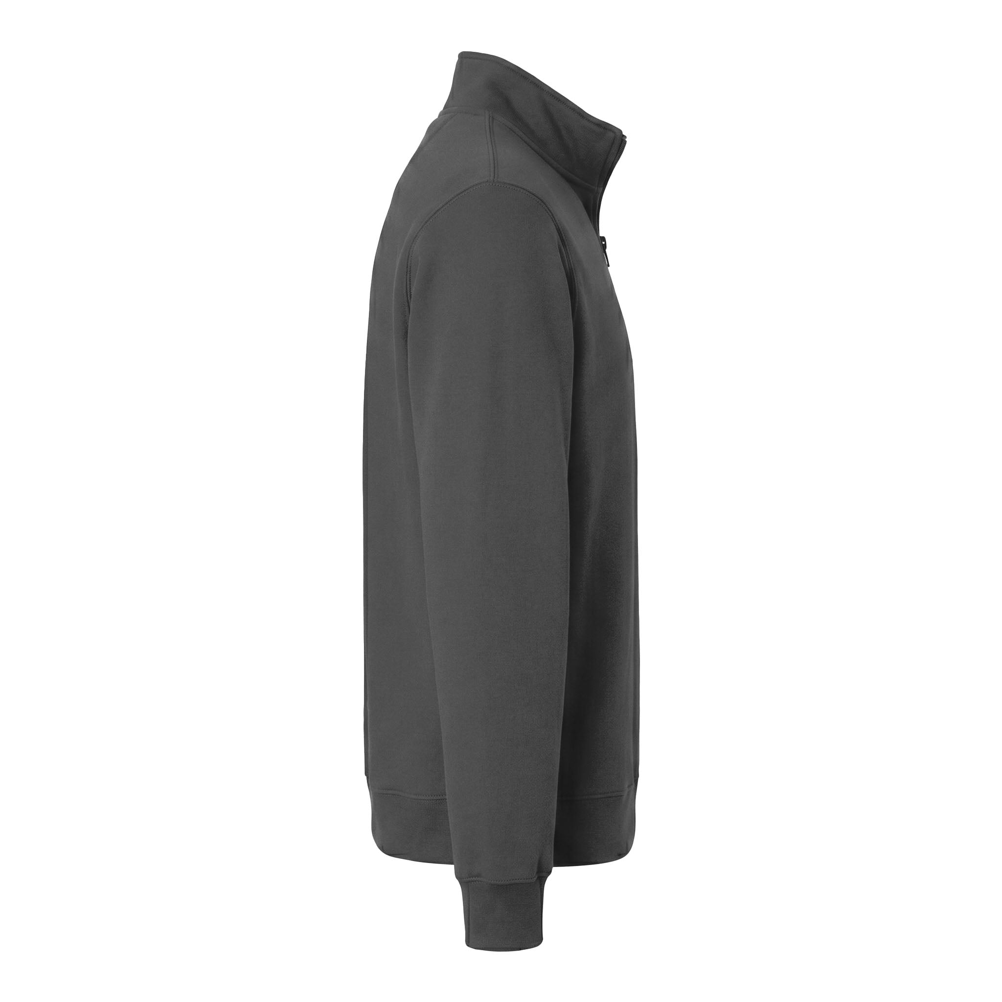 Port & Co PC850Q custom quarter-zip in charcoal, right side view