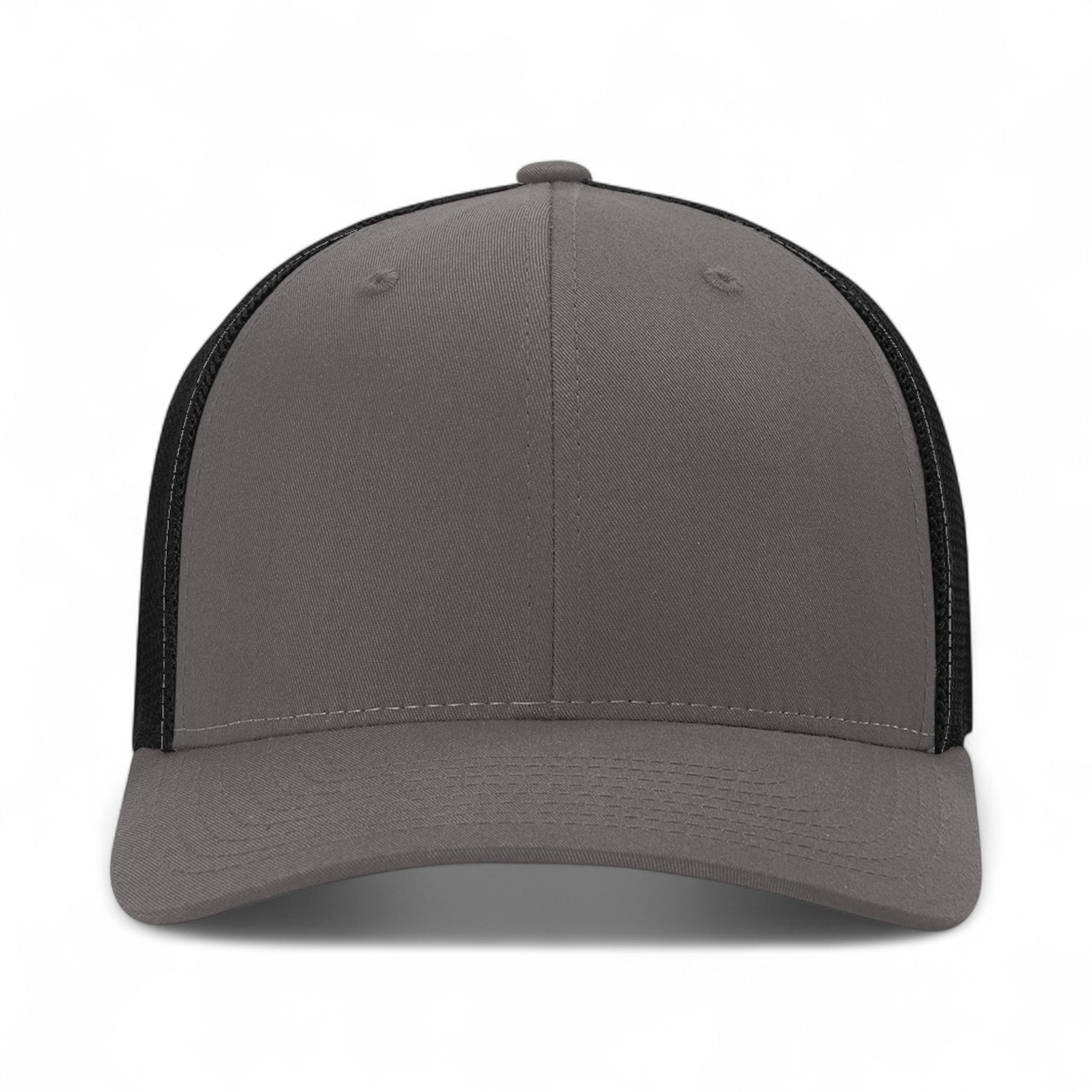 Front view of Richardson 110 custom hat in charcoal and black
