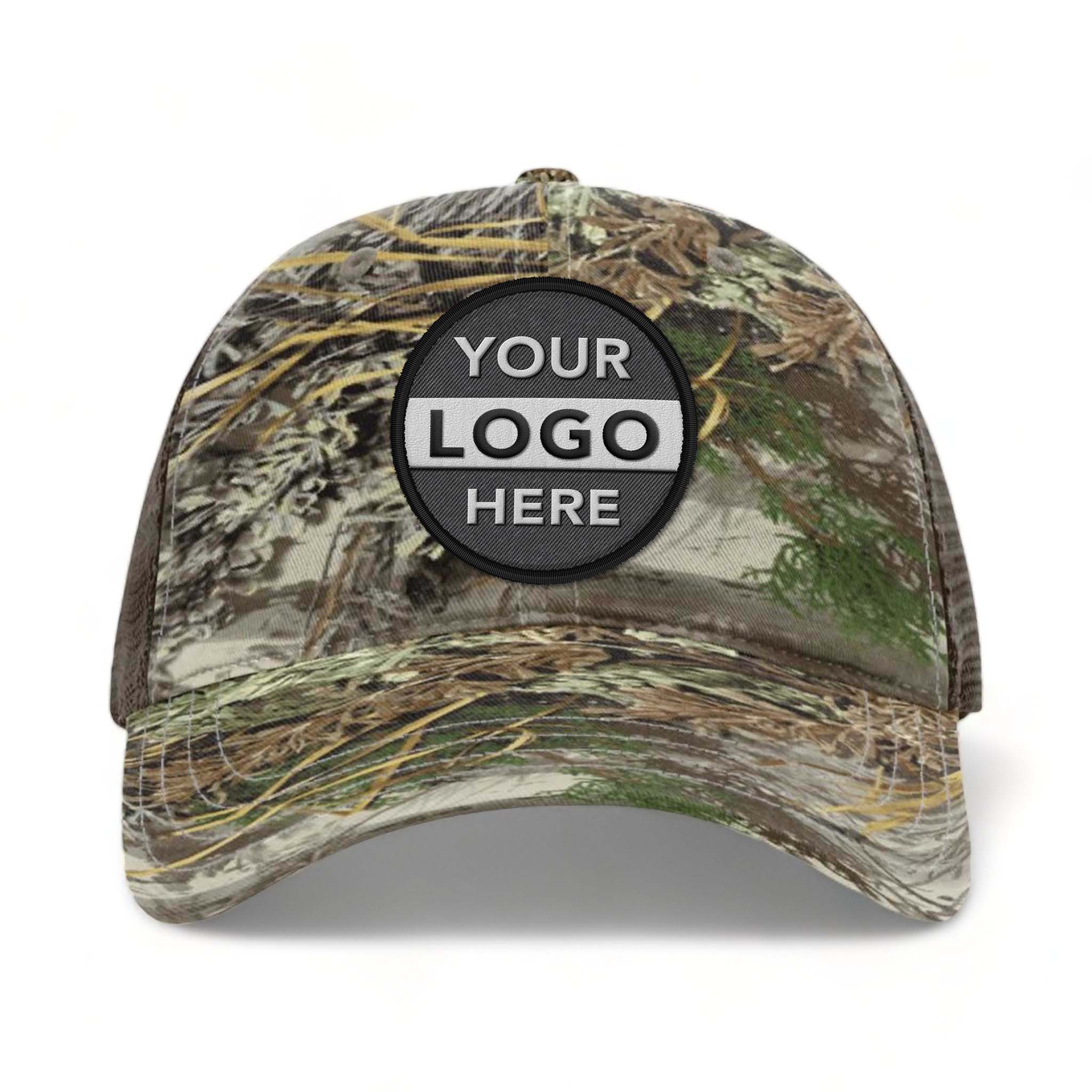 Richardson 111P custom embroidered patch hat in realtree max - 1 and brown