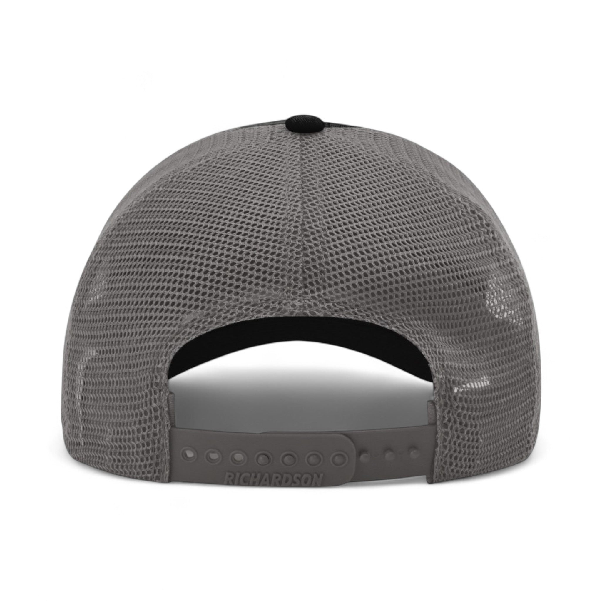 Back view of Richardson 111 custom hat in black and charcoal