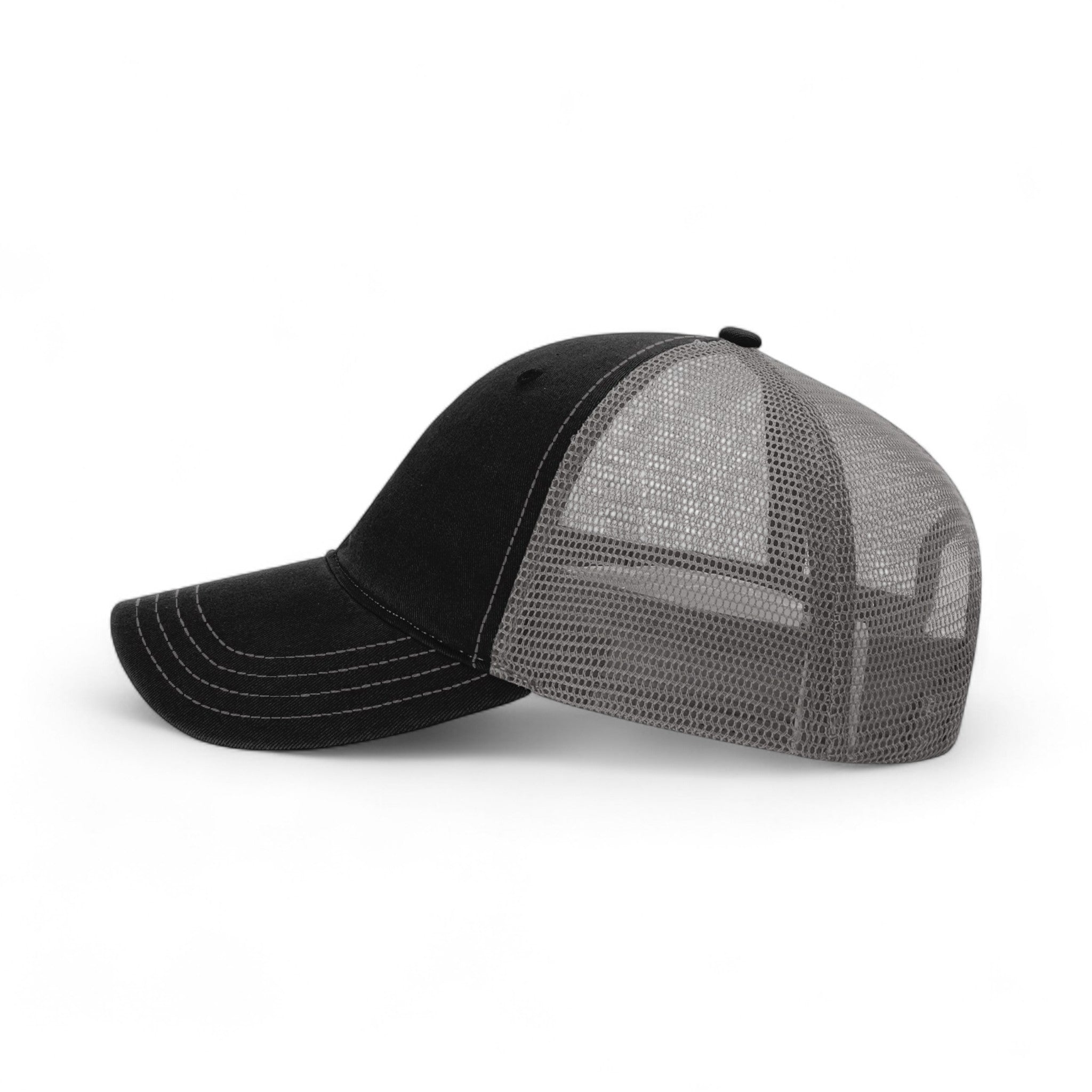 Left side view of Richardson 111 custom hat in black and charcoal