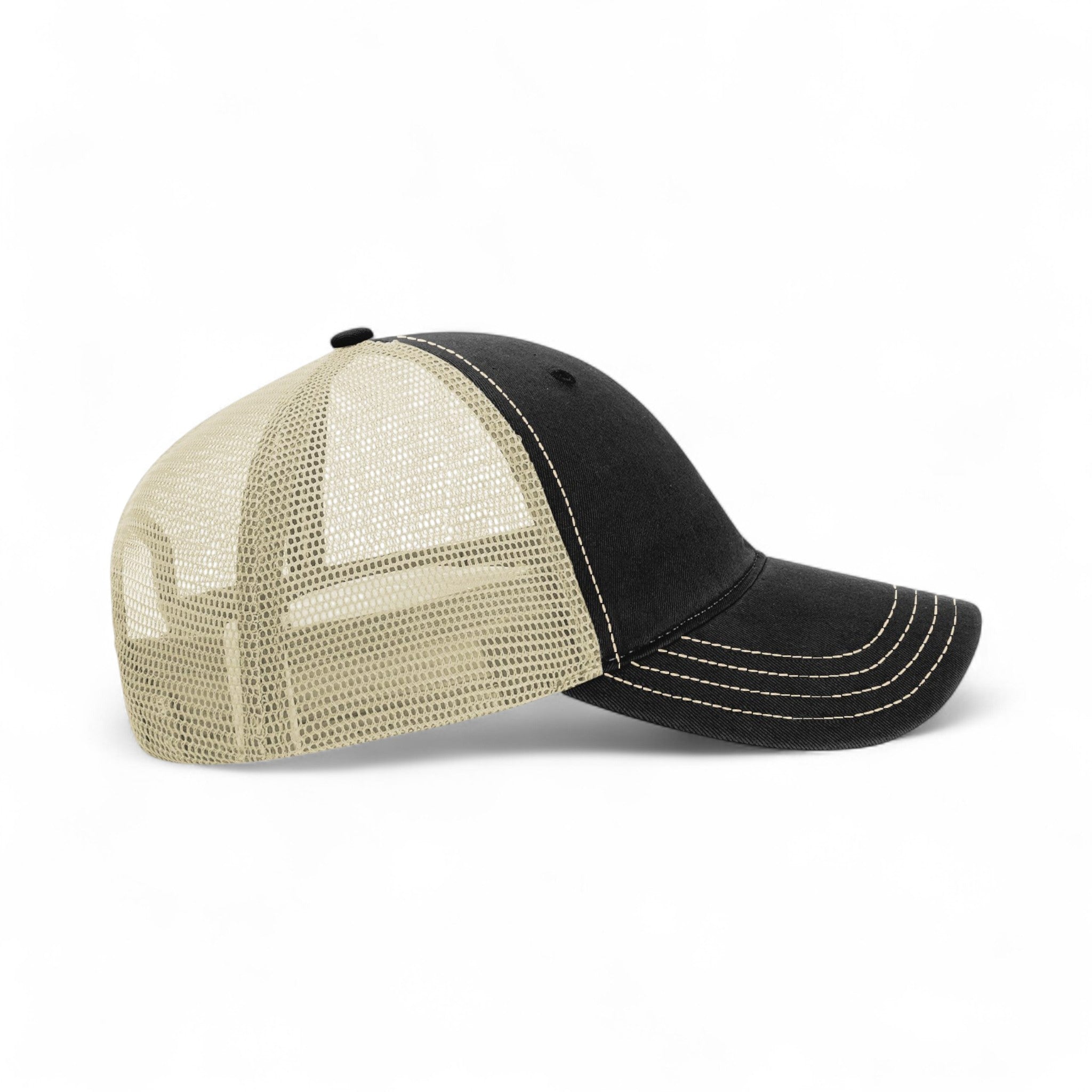 Right side view of Richardson 111 custom hat in black and khaki
