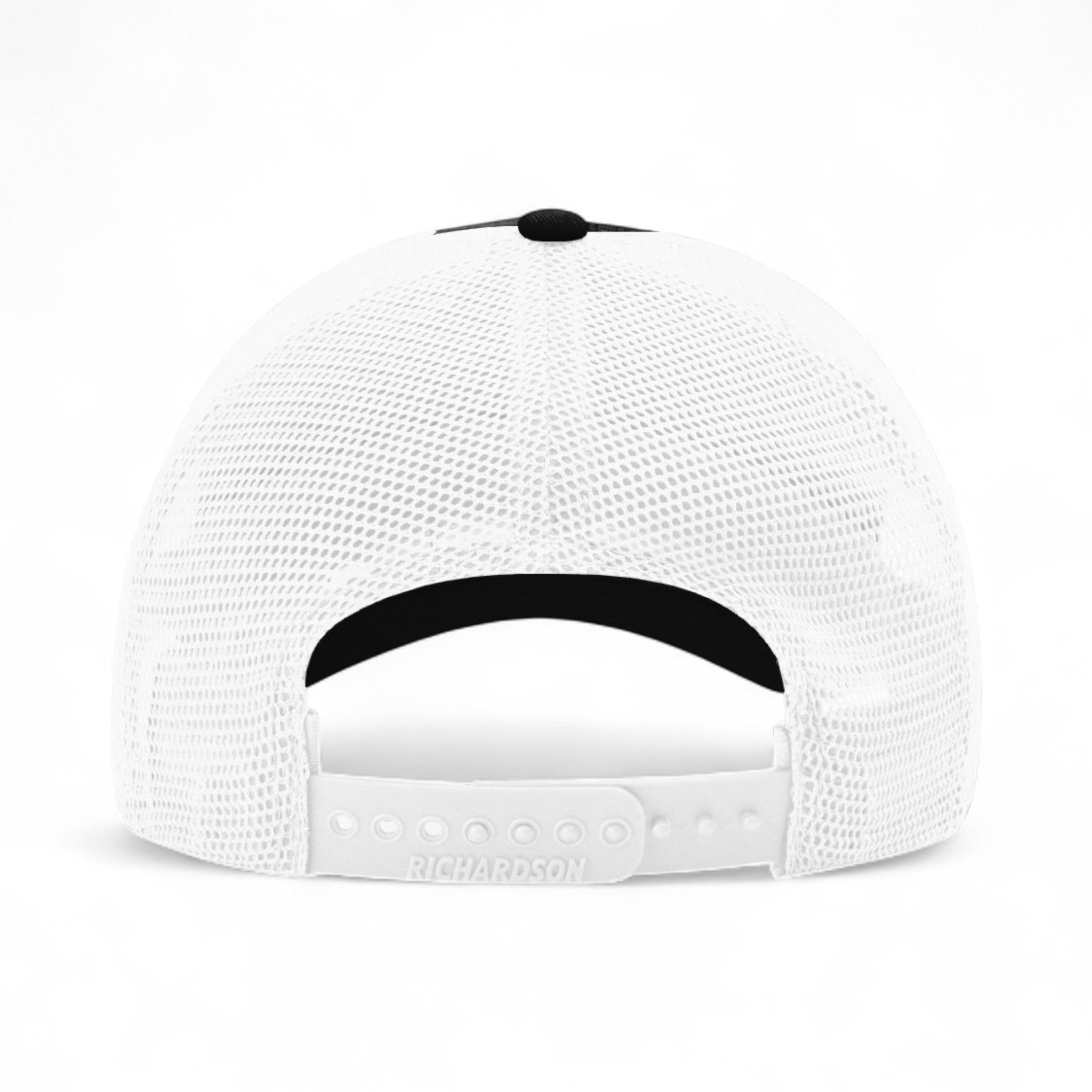 Back view of Richardson 111 custom hat in black and white