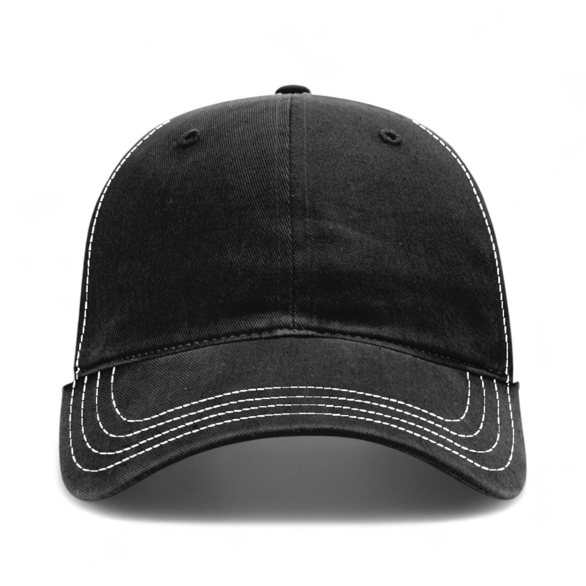 Front view of Richardson 111 custom hat in black and white