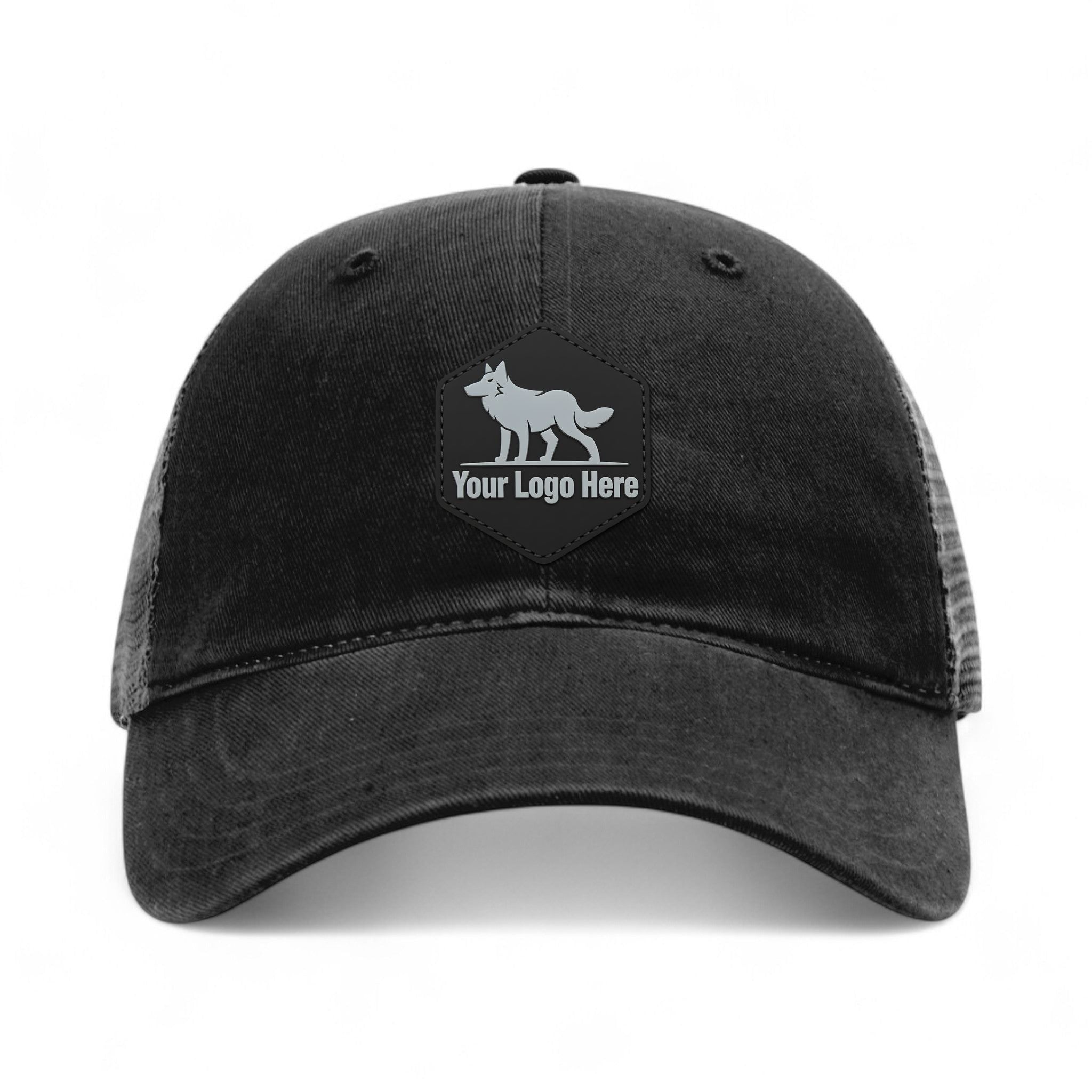 PVC patch preview of Richardson 111 custom hat in black