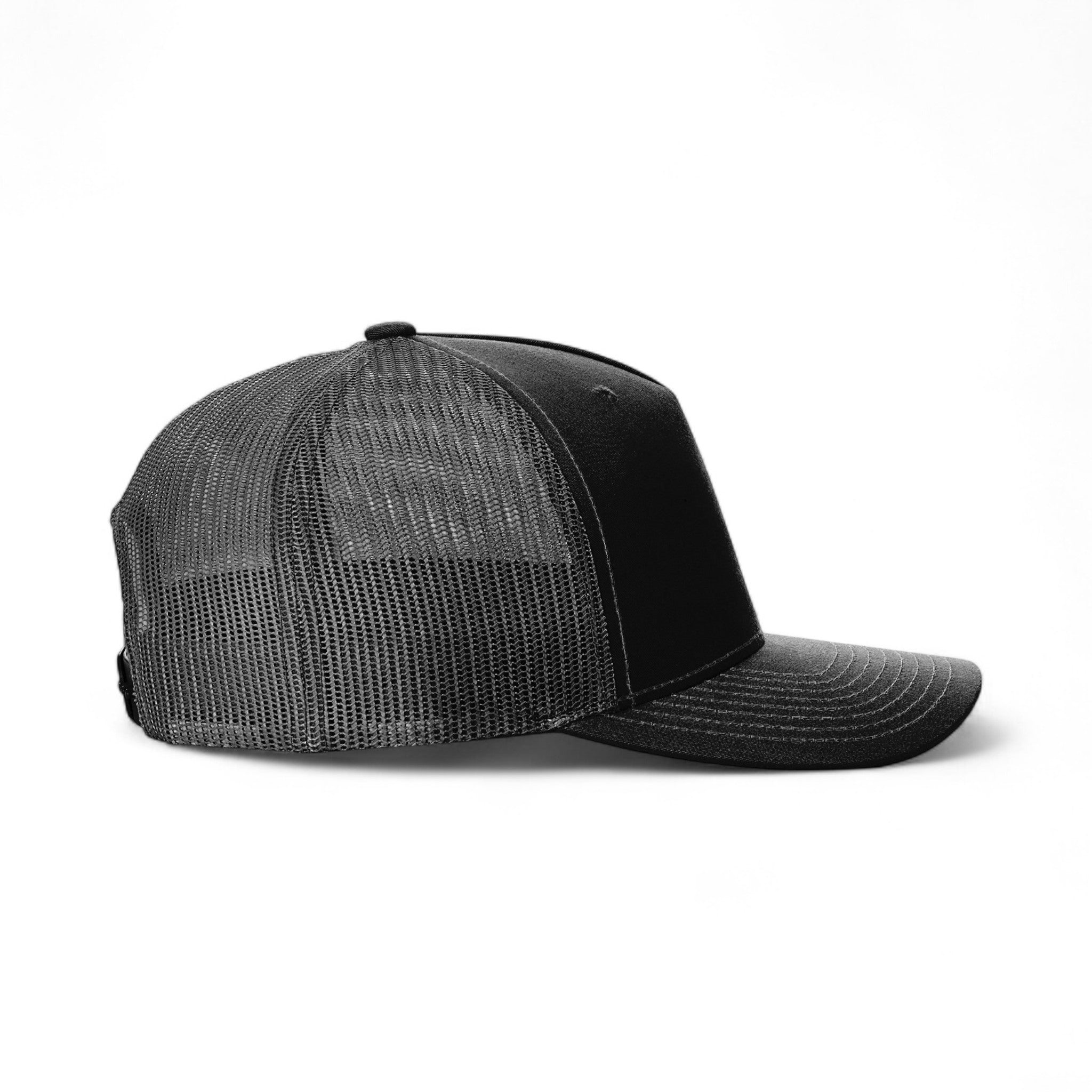Right side view of Richardson 112FP custom hat in black
