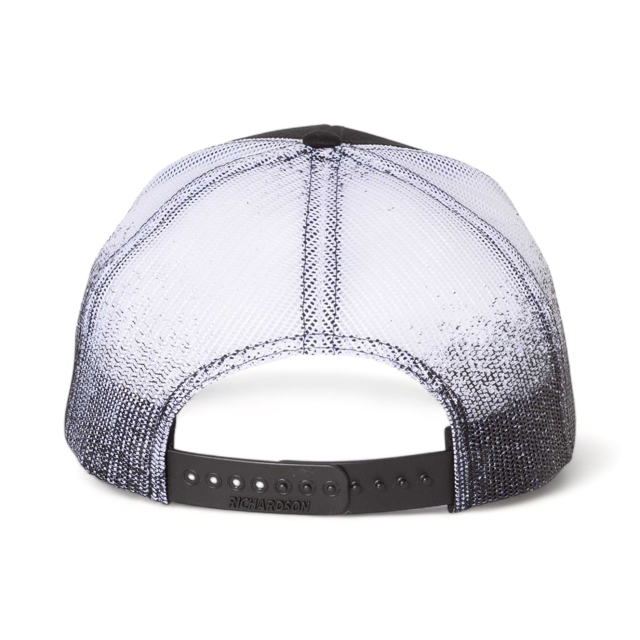 Back view of Richardson 112PM custom hat in black and black to white fade