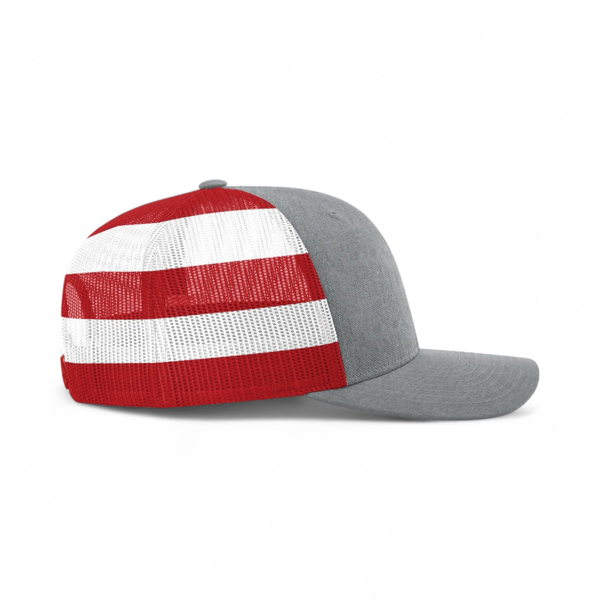 Right side view of Richardson 112PM custom hat in heather grey and stars & stripes