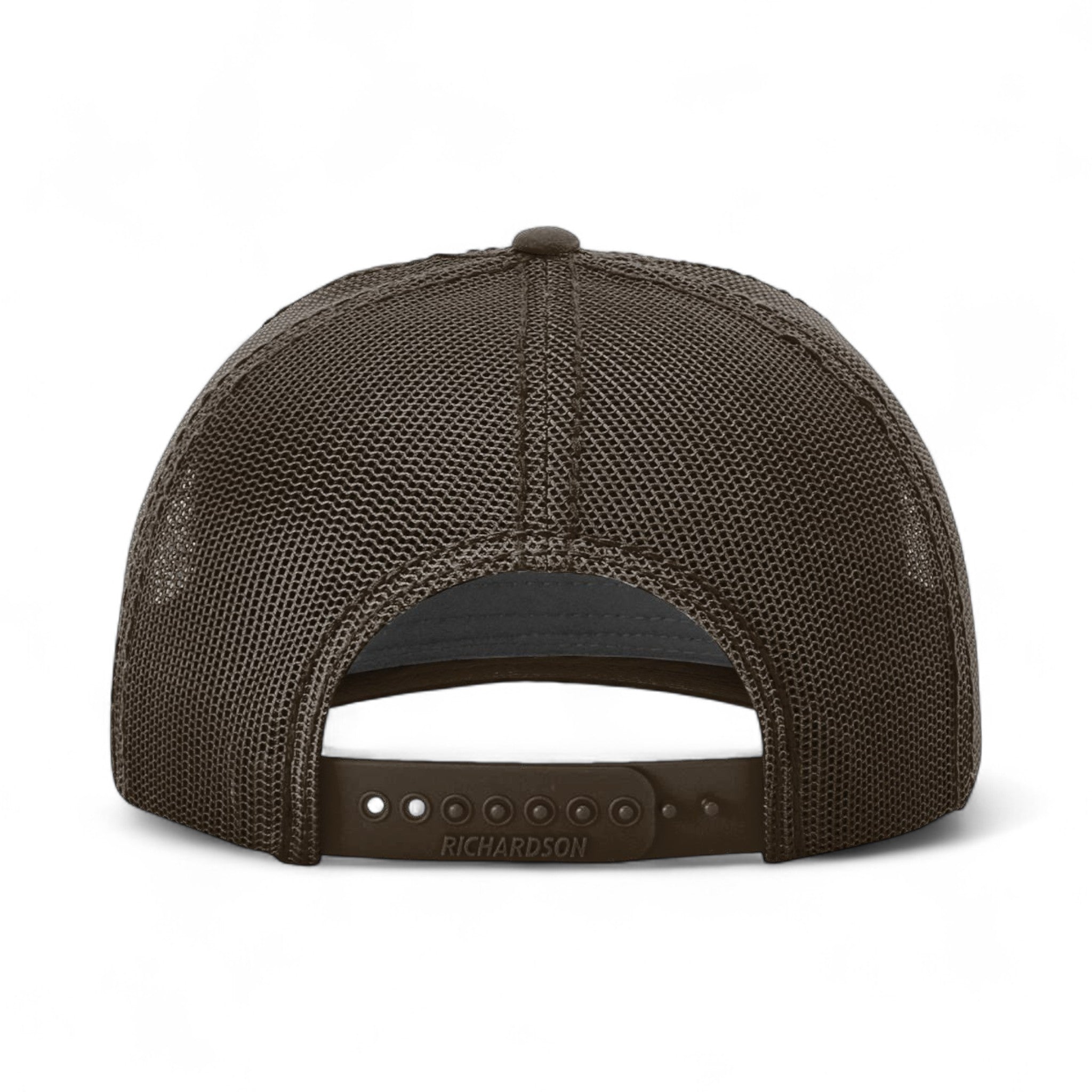 Back view of Richardson 112WF custom hat in brown