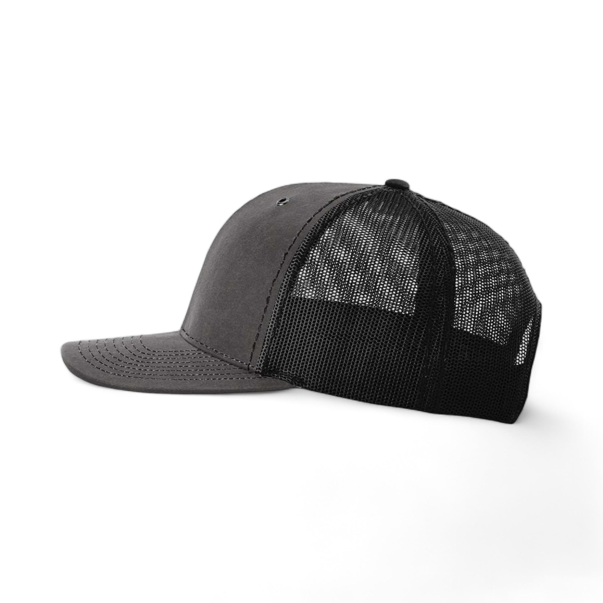 Side view of Richardson 112WF custom hat in charcoal and black