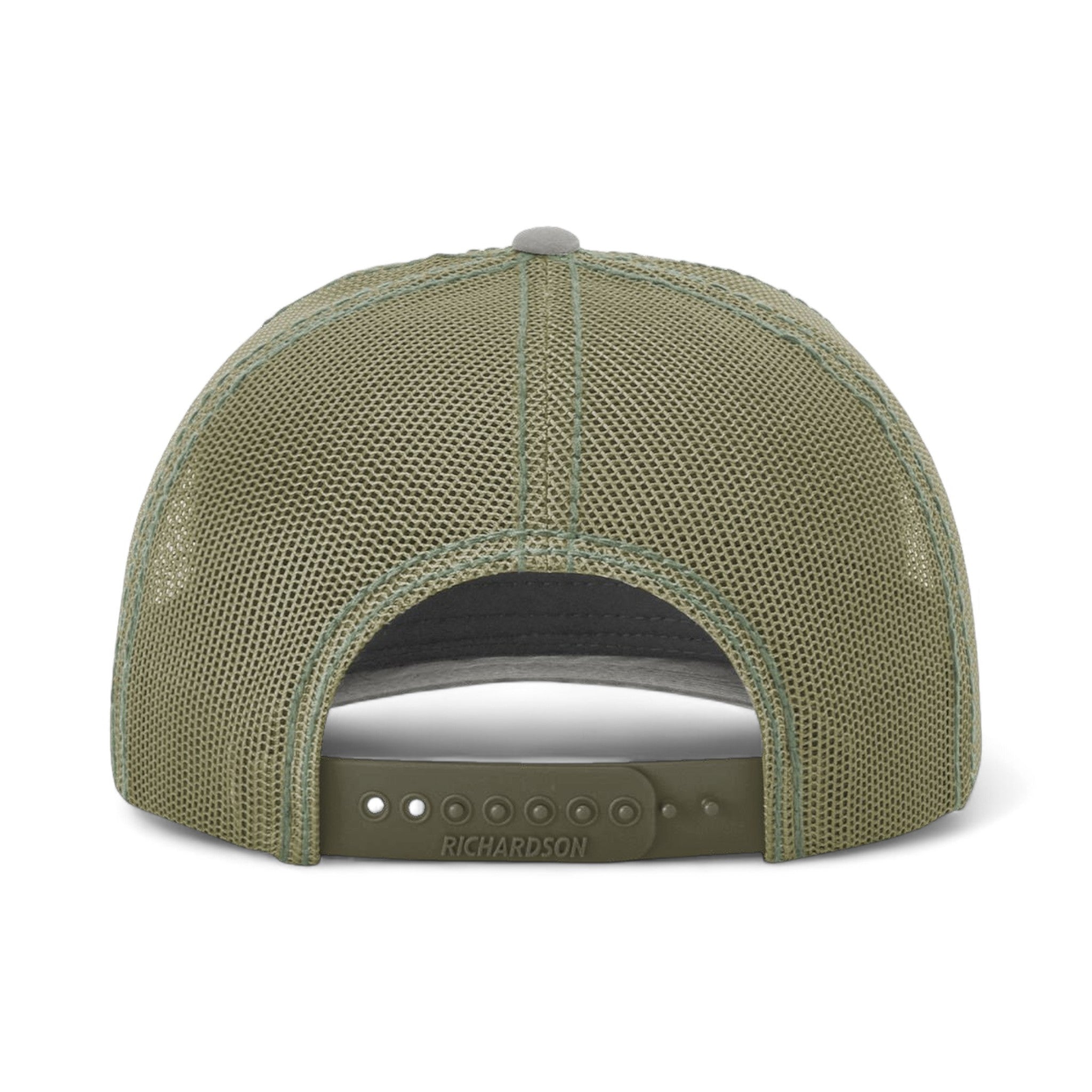 Back view of Richardson 112WF custom hat in khaki and loden