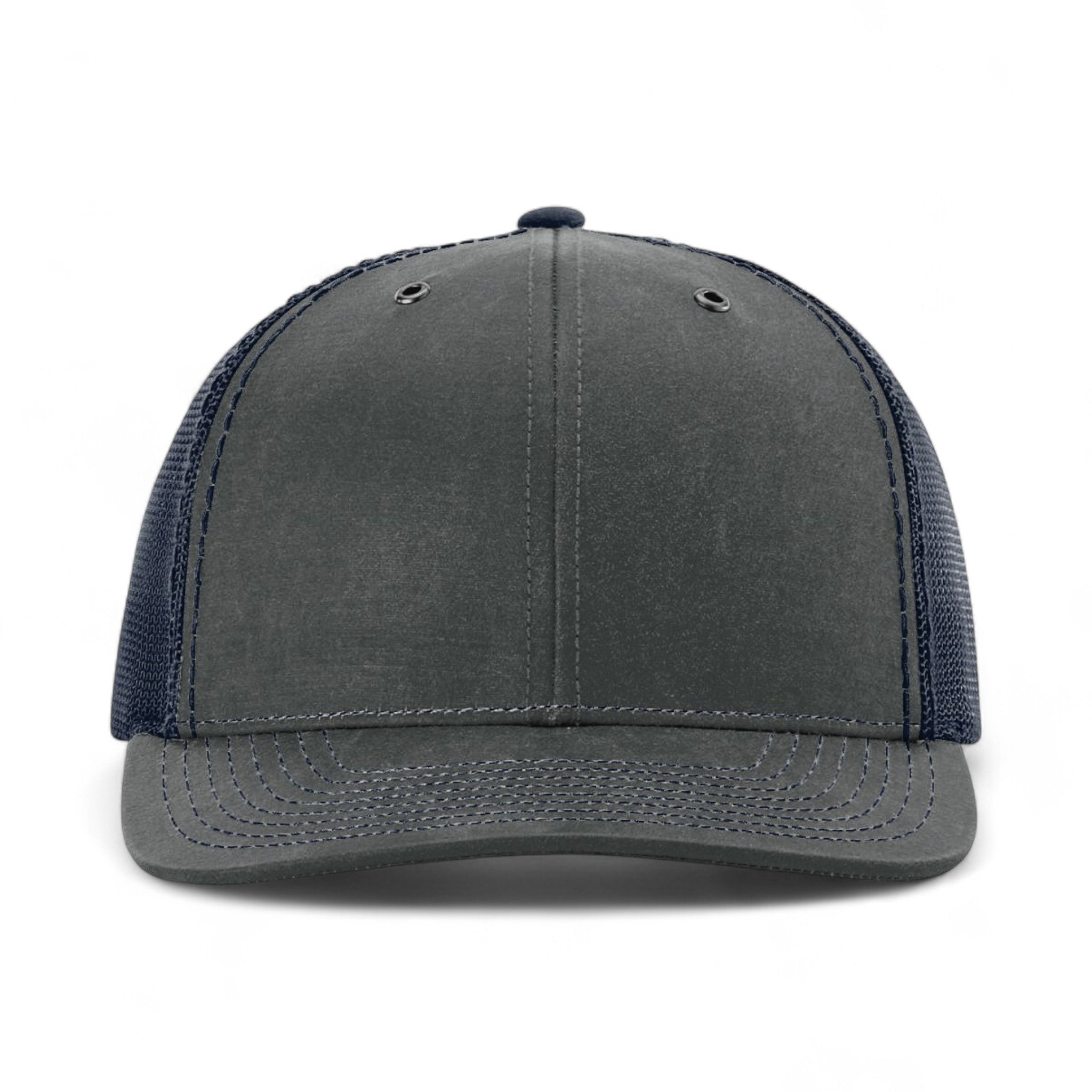 Front view of Richardson 112WF custom hat in navy