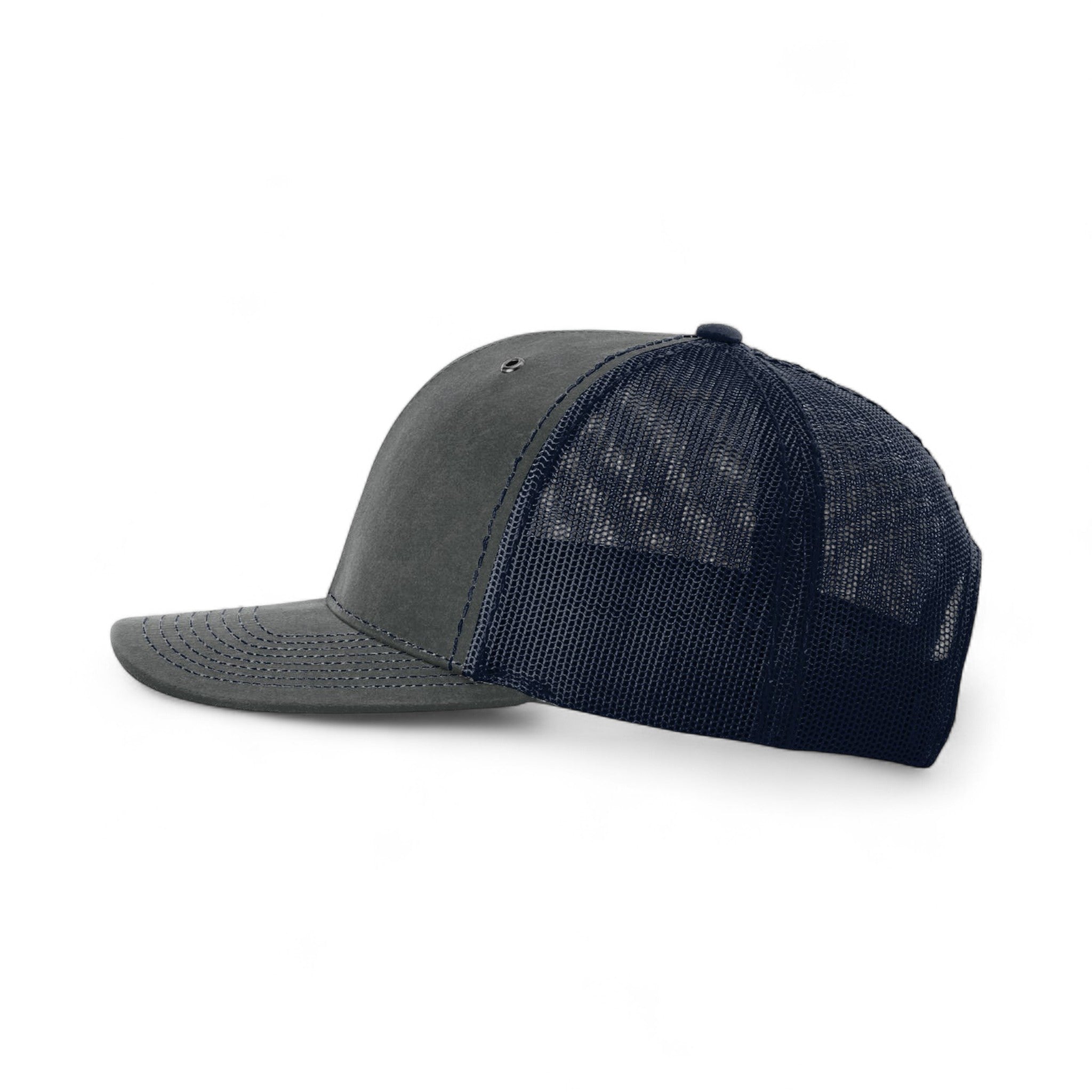 Left side view of Richardson 112WF custom hat in navy