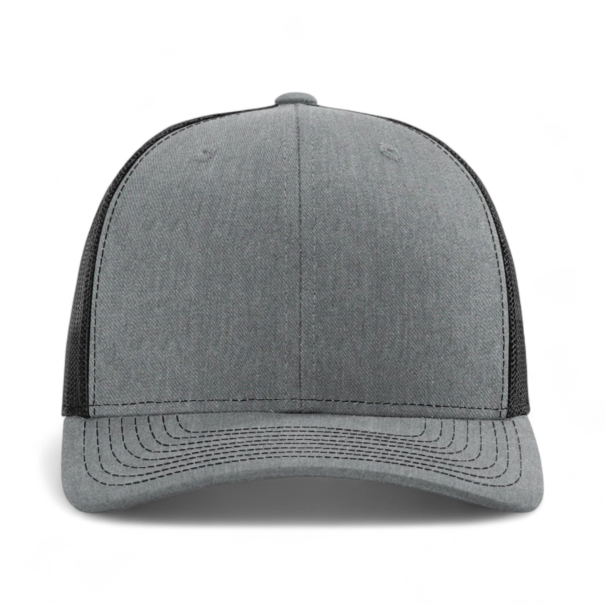 Front view of Richardson 112Y custom hat in heather grey and black