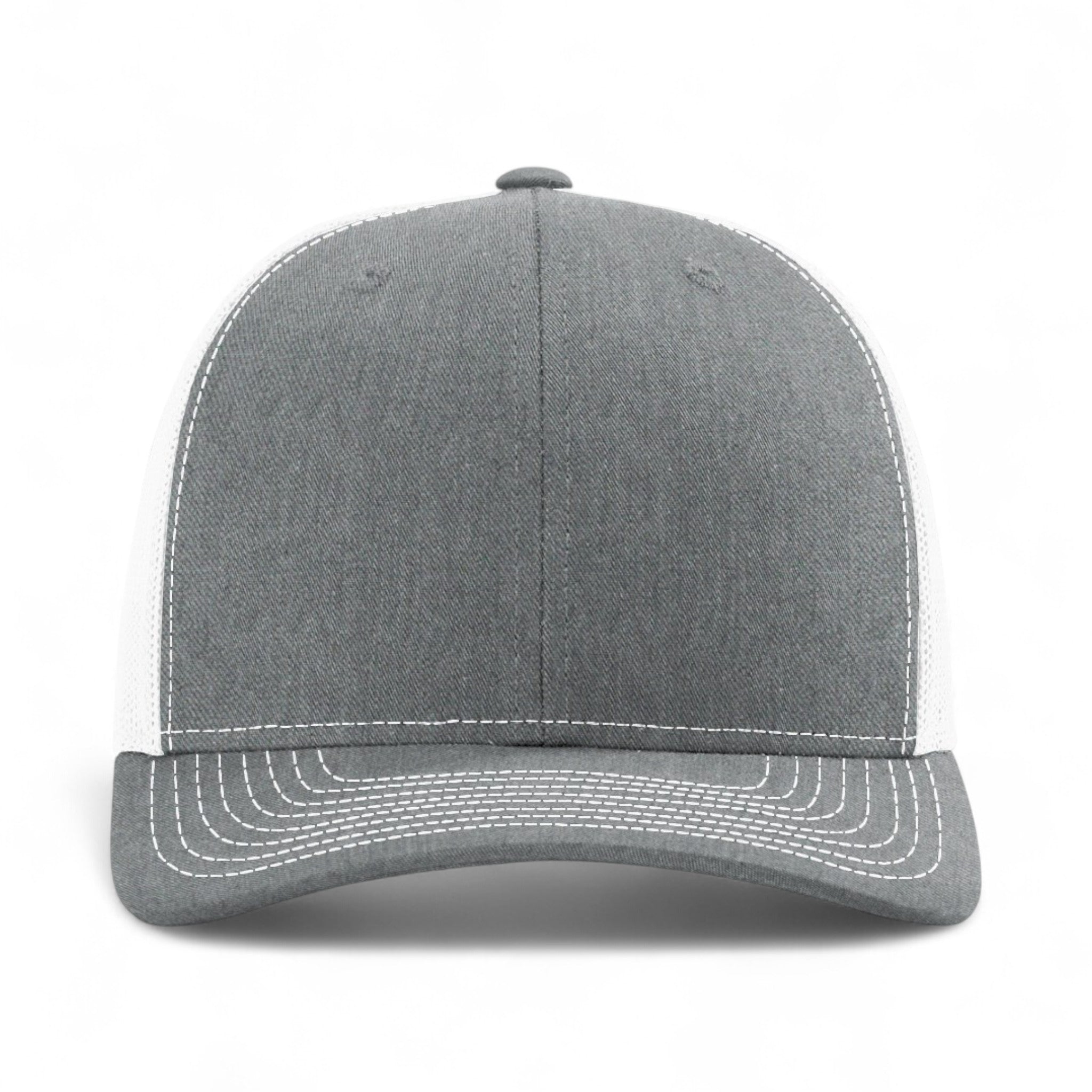 Front view of Richardson 112Y custom hat in heather grey and white