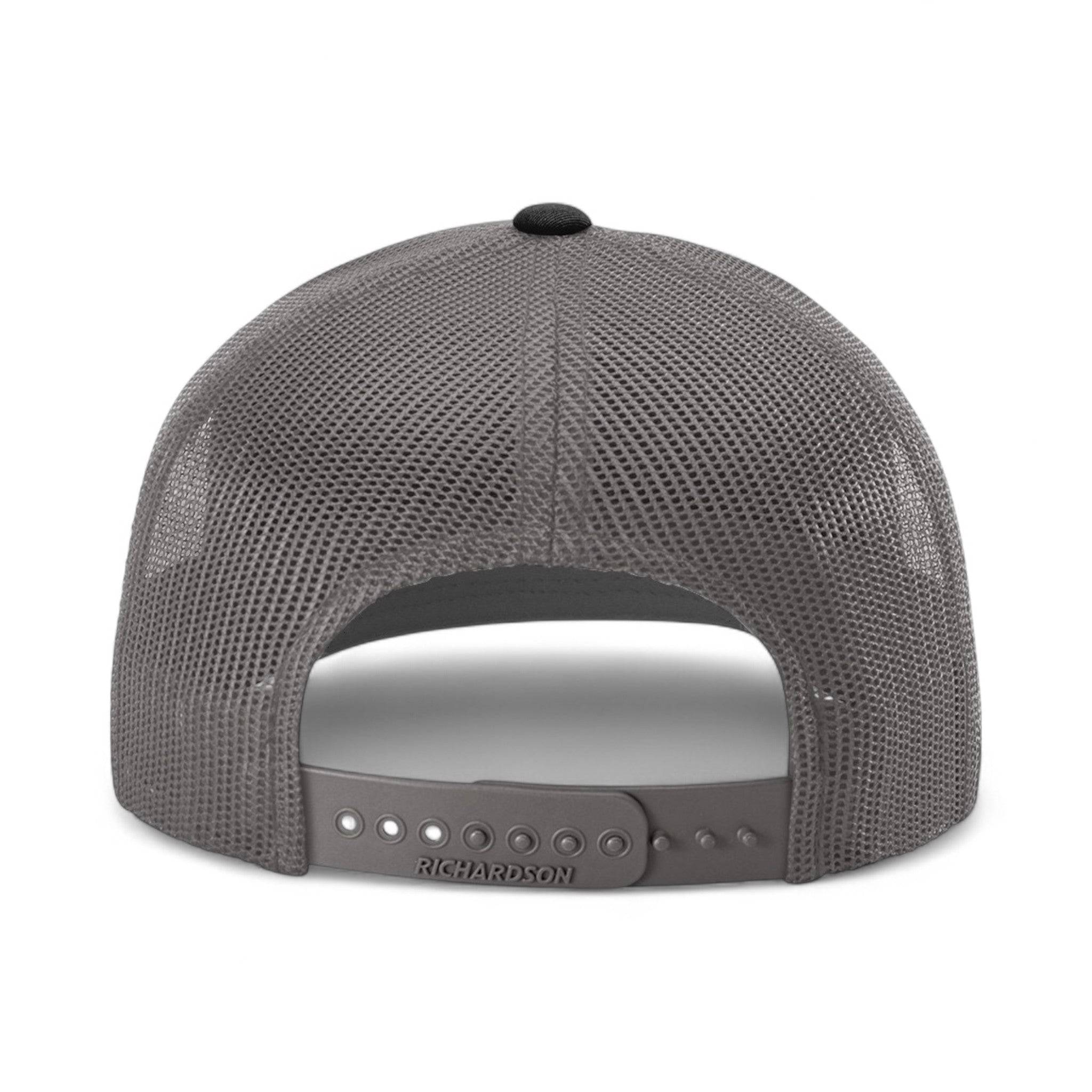 Back view of Richardson 112 custom hat in black and charcoal