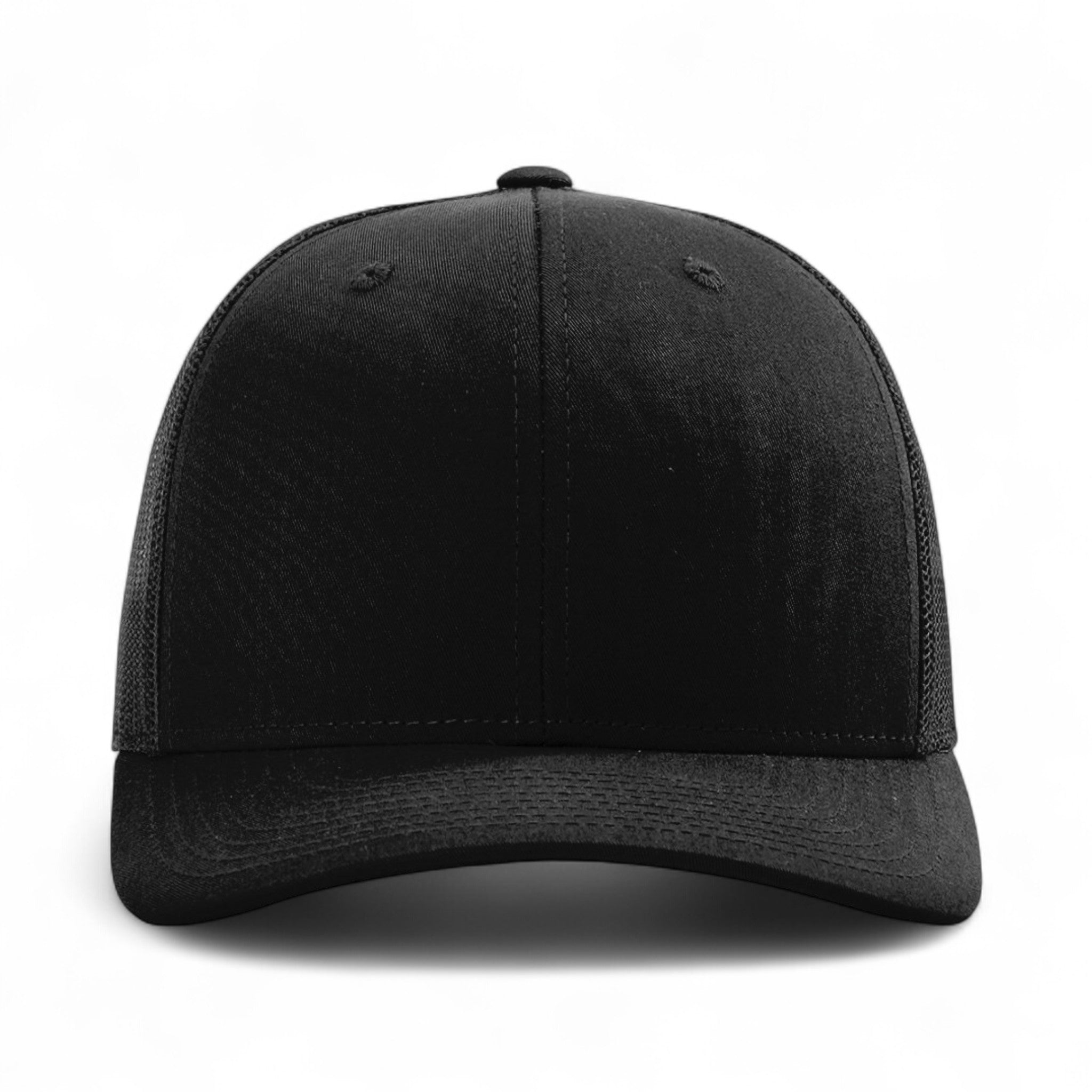 Front view of Richardson 112 custom hat in black