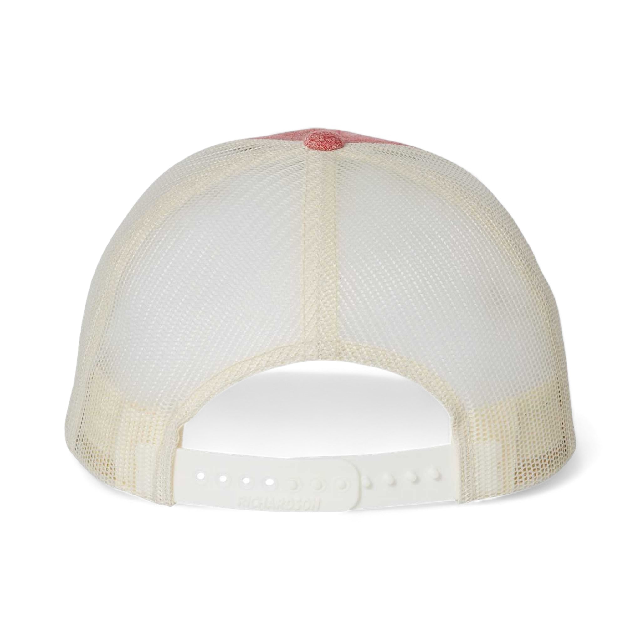 Back view of Richardson 115CH custom hat in red heather and birch