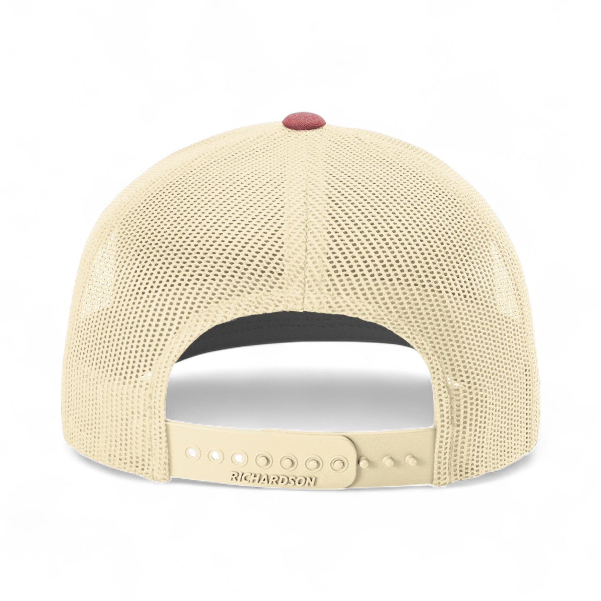 Back view of Richardson 115CH custom hat in red heather and birch