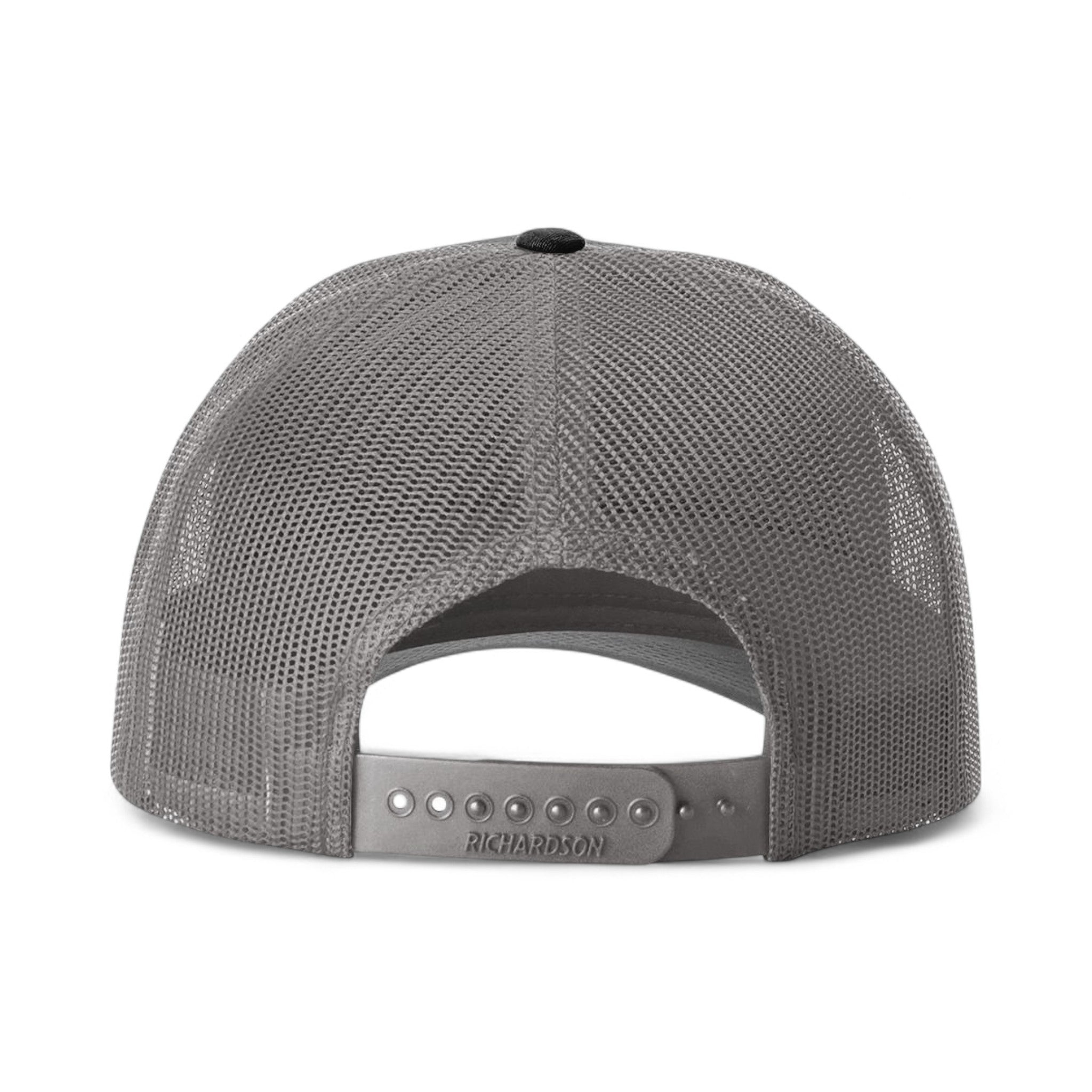 Back view of Richardson 115 custom hat in black and charcoal