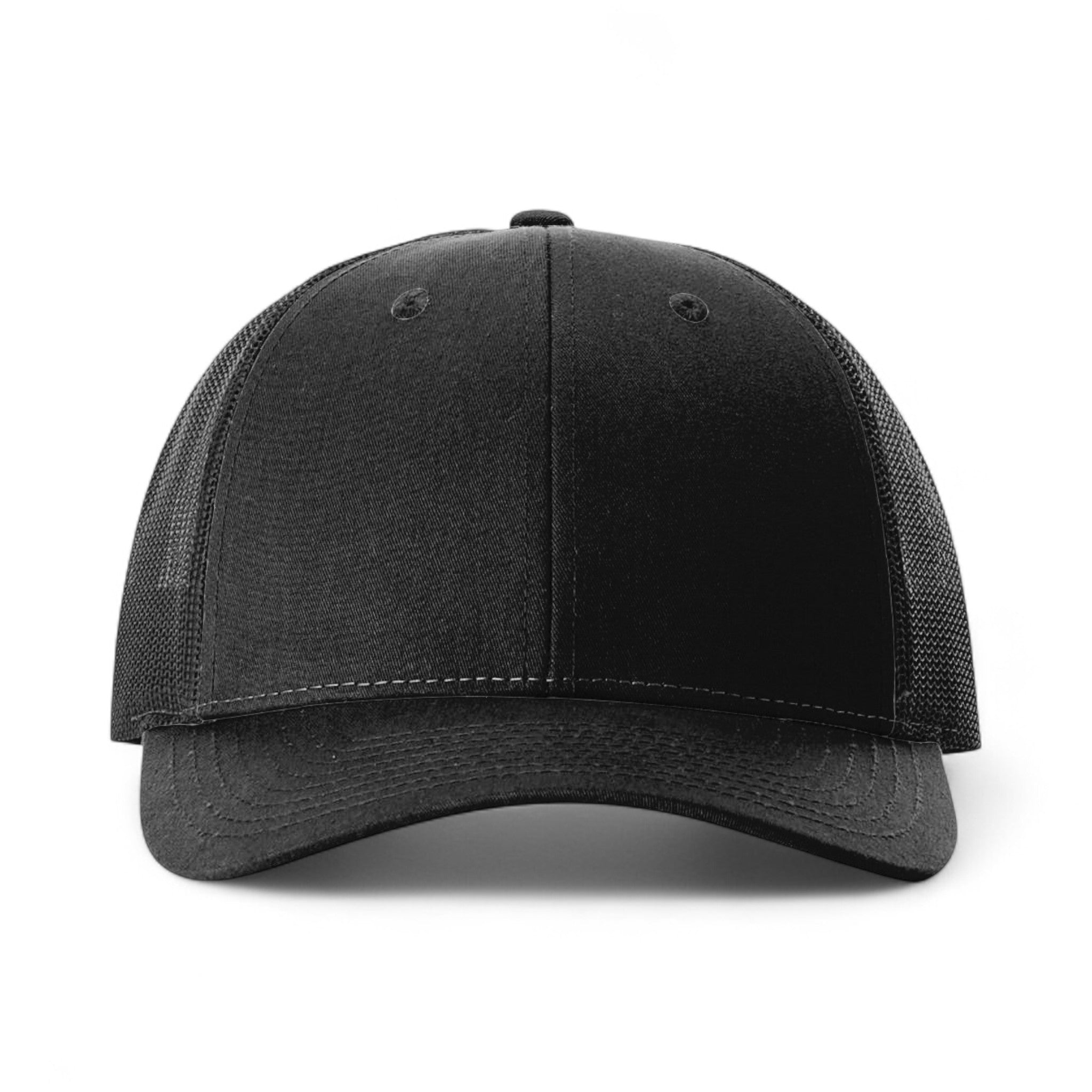 Front view of Richardson 115 custom hat in black
